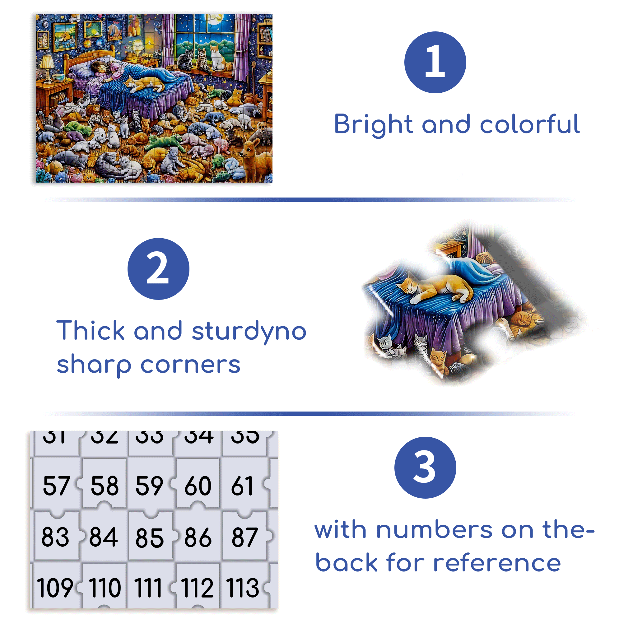 Cat & Starry Night 500pcs/1000pcs Jigsaw Puzzle, Scratch-Resistant, Interactive Family Game & Brain-Boosting DIY Decor, Perfect for Halloween, Christmas & New Year Gifts, Family Puzzle Game