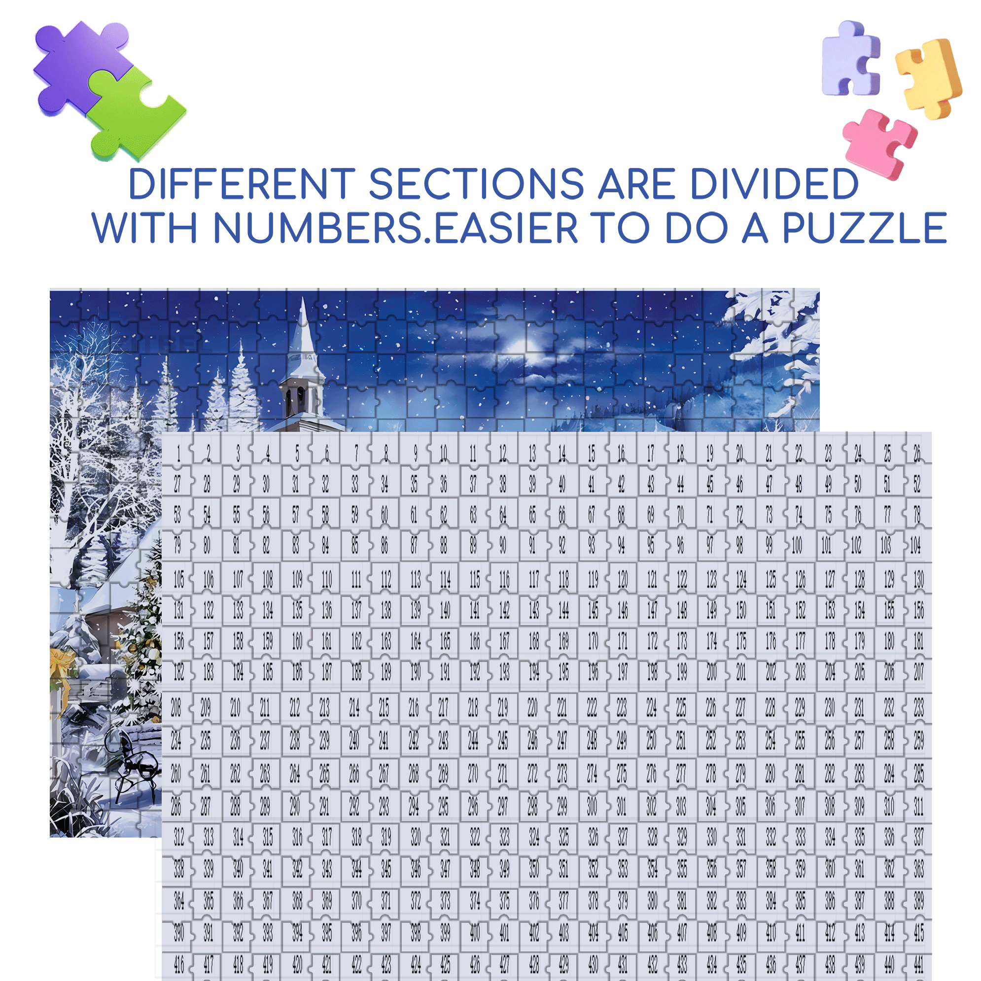 Chapel's Winter Light Jigsaw Puzzle 500pcs/1000pcs Jigsaw Puzzle, Scratch-Resistant, Interactive Family Game & Brain-Boosting DIY Decor, Perfect for Halloween, Christmas & New Year Gifts, Family Puzzle Game