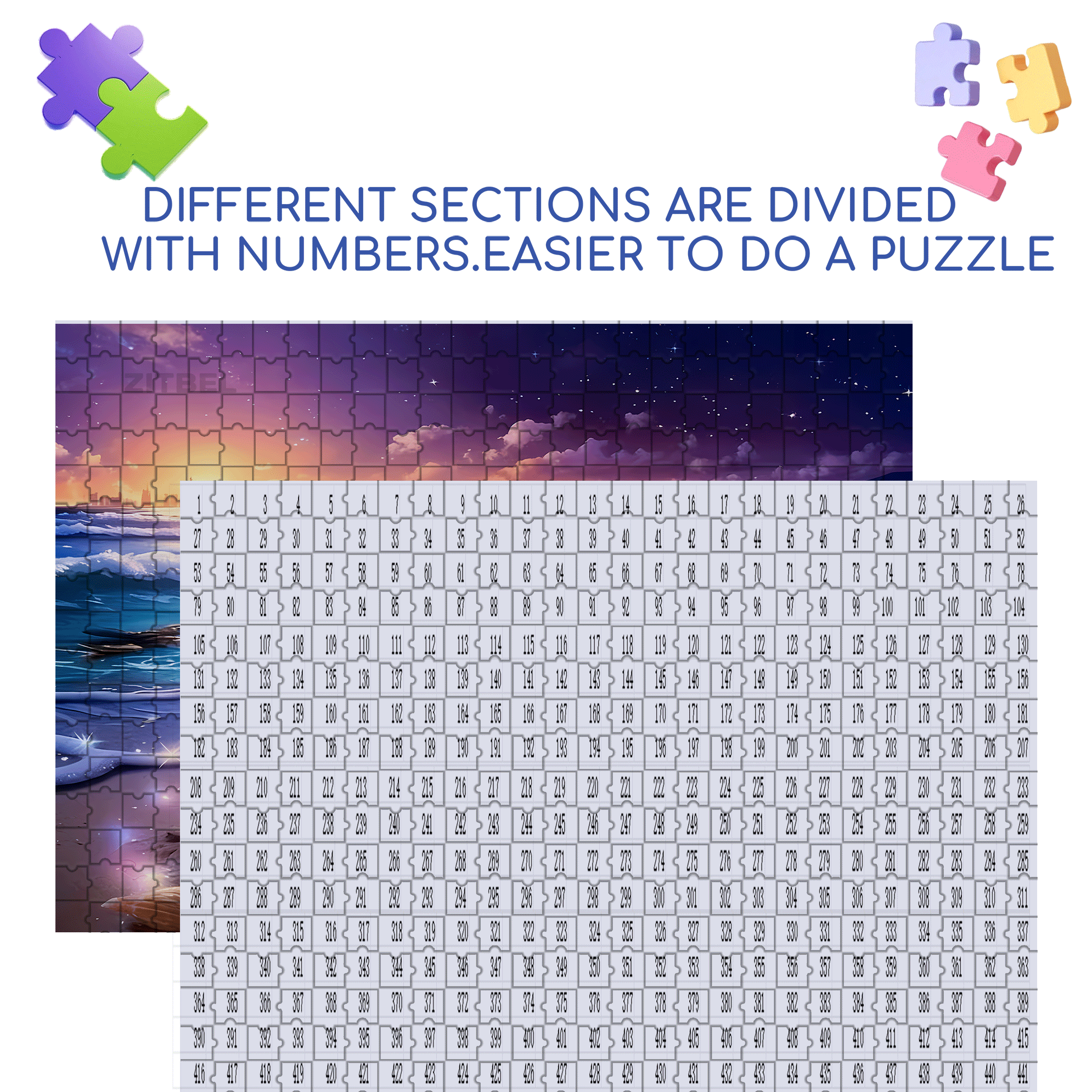 Colorful Beach Shell 500pcs/1000pcs Jigsaw Puzzle, Scratch-Resistant, Interactive Family Game & Brain-Boosting DIY Decor, Perfect for Halloween, Christmas & New Year Gifts, Family Puzzle Game