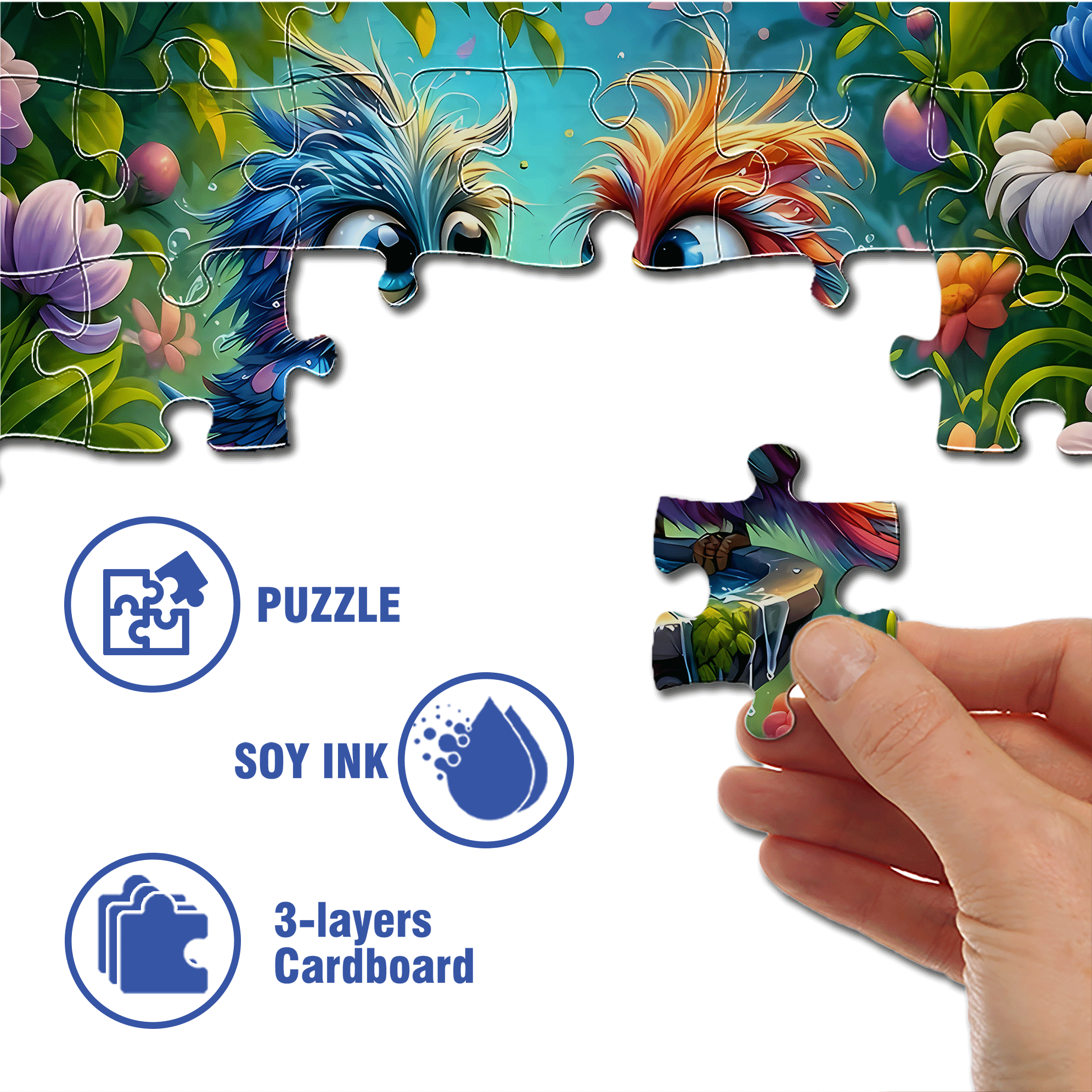 Colorful Birds 500pcs/1000pcs Jigsaw Puzzle, Scratch-Resistant, Interactive Family Game & Brain-Boosting DIY Decor, Perfect for Halloween, Christmas & New Year Gifts, Family Puzzle Game