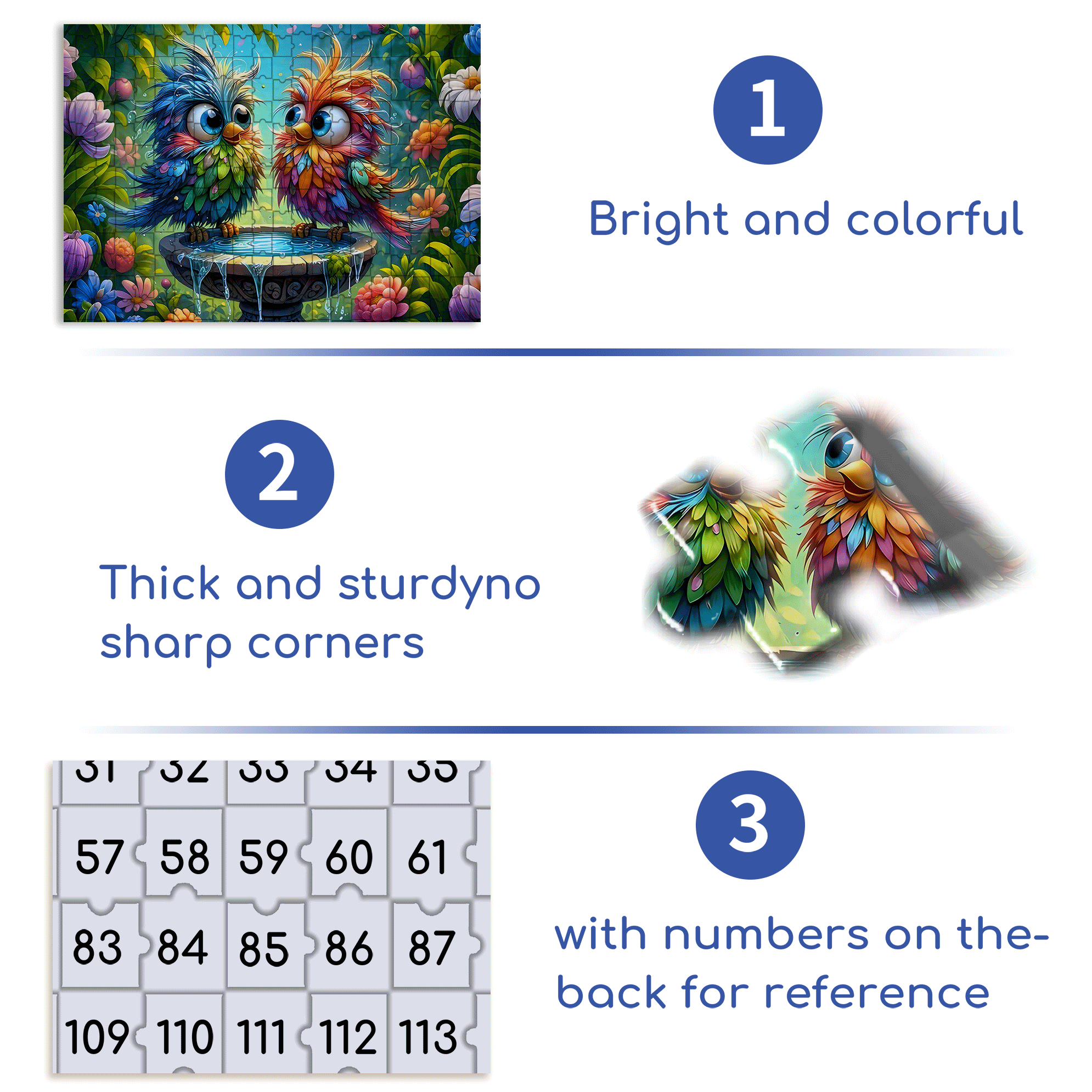 Colorful Birds 500pcs/1000pcs Jigsaw Puzzle, Scratch-Resistant, Interactive Family Game & Brain-Boosting DIY Decor, Perfect for Halloween, Christmas & New Year Gifts, Family Puzzle Game