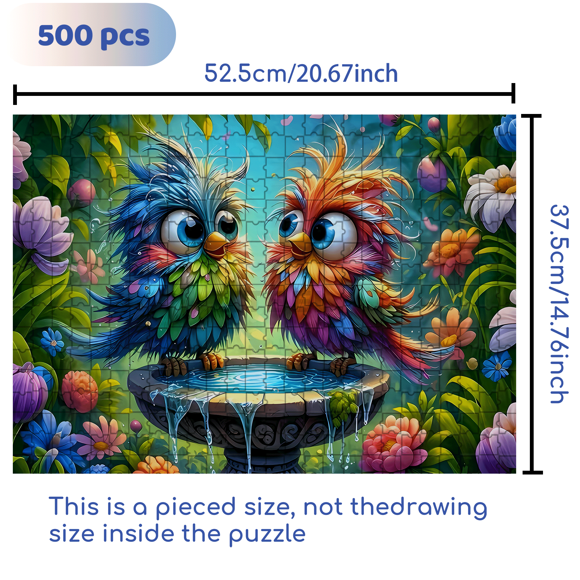 Colorful Birds 500pcs/1000pcs Jigsaw Puzzle, Scratch-Resistant, Interactive Family Game & Brain-Boosting DIY Decor, Perfect for Halloween, Christmas & New Year Gifts, Family Puzzle Game