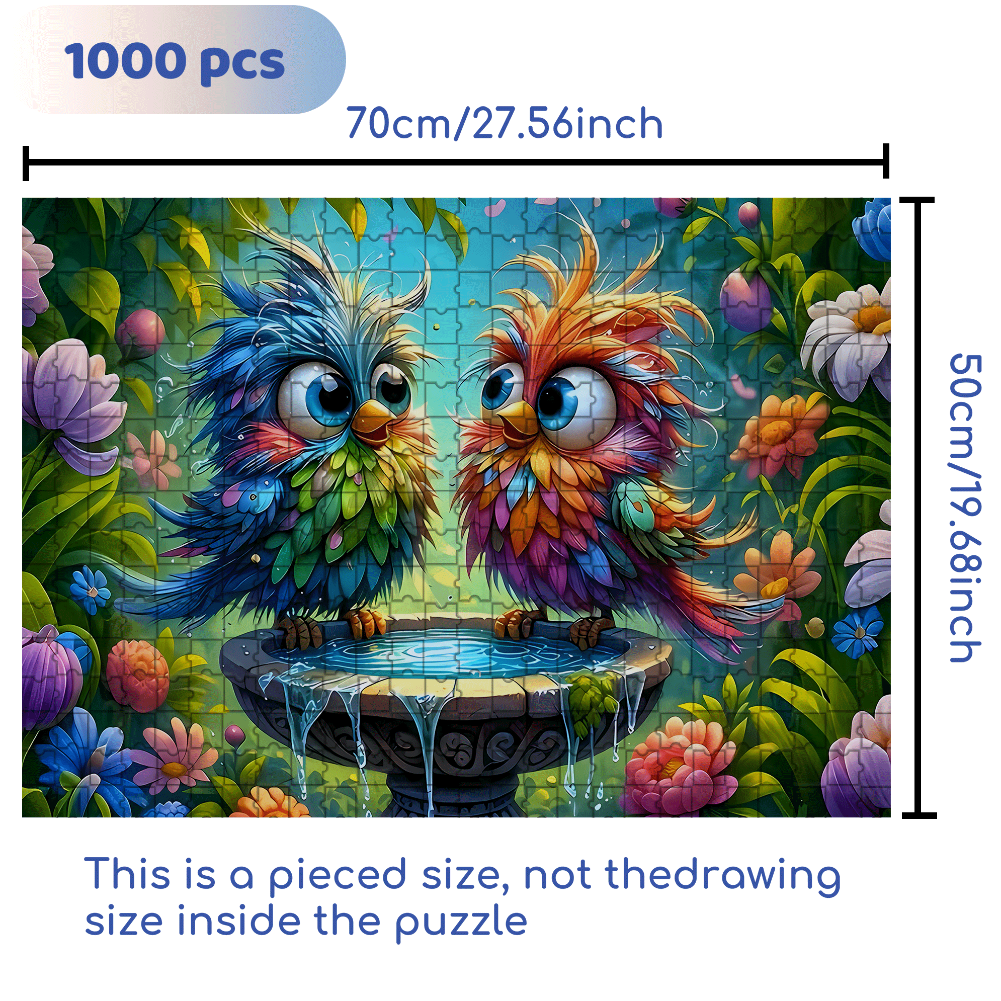Colorful Birds 500pcs/1000pcs Jigsaw Puzzle, Scratch-Resistant, Interactive Family Game & Brain-Boosting DIY Decor, Perfect for Halloween, Christmas & New Year Gifts, Family Puzzle Game