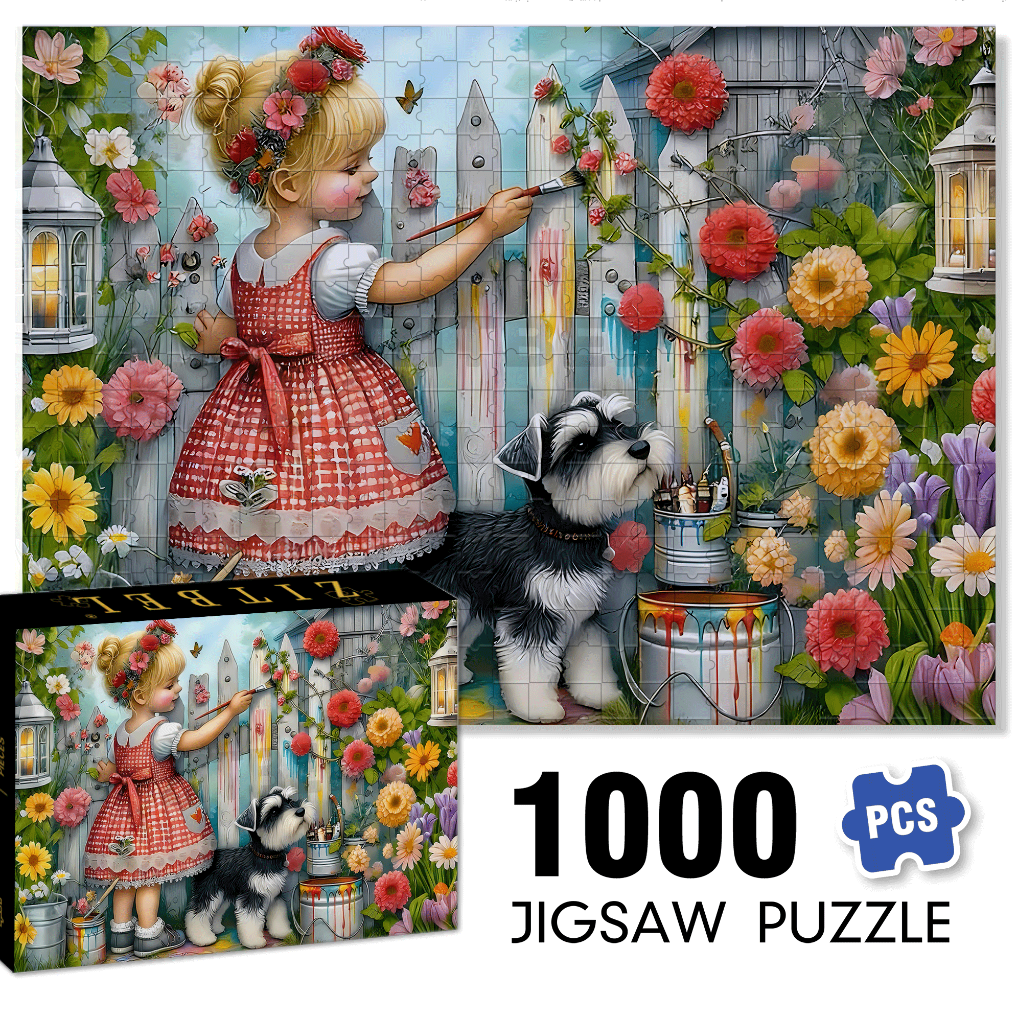 Decorate The Yard 500pcs/1000pcs Jigsaw Puzzle, Scratch-Resistant, Interactive Family Game & Brain-Boosting DIY Decor, Perfect for Halloween, Christmas & New Year Gifts, Family Puzzle Game