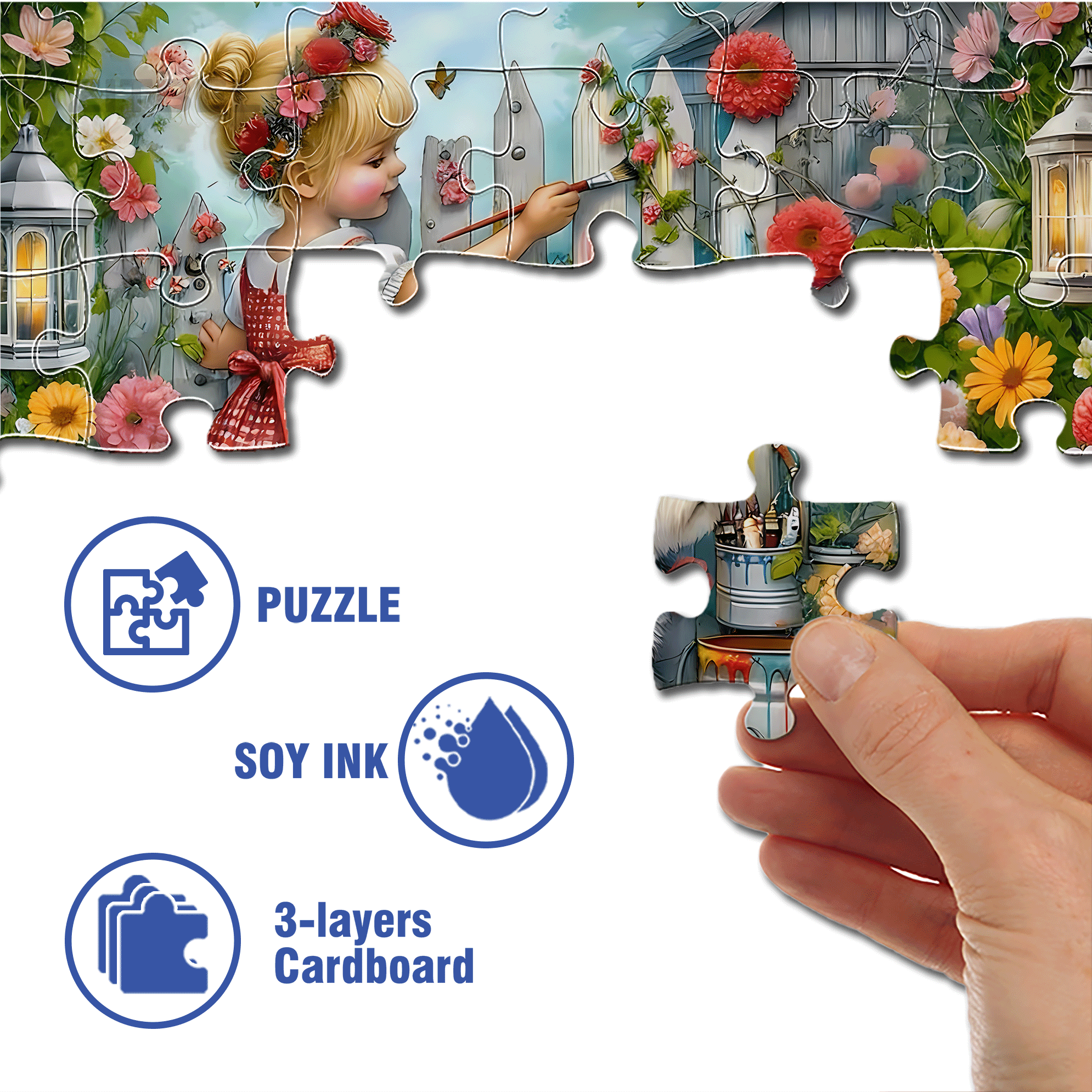 Decorate The Yard 500pcs/1000pcs Jigsaw Puzzle, Scratch-Resistant, Interactive Family Game & Brain-Boosting DIY Decor, Perfect for Halloween, Christmas & New Year Gifts, Family Puzzle Game