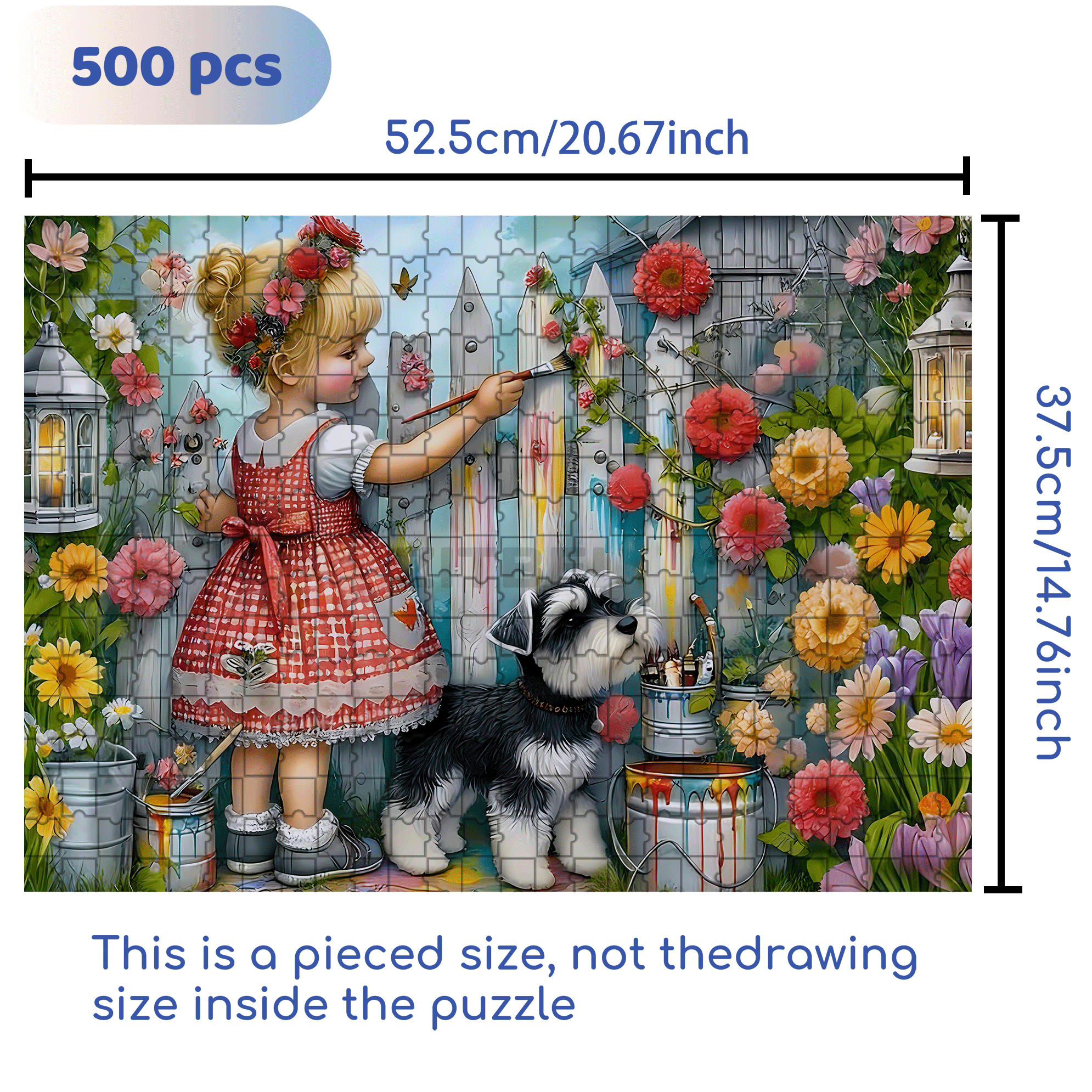 Decorate The Yard 500pcs/1000pcs Jigsaw Puzzle, Scratch-Resistant, Interactive Family Game & Brain-Boosting DIY Decor, Perfect for Halloween, Christmas & New Year Gifts, Family Puzzle Game