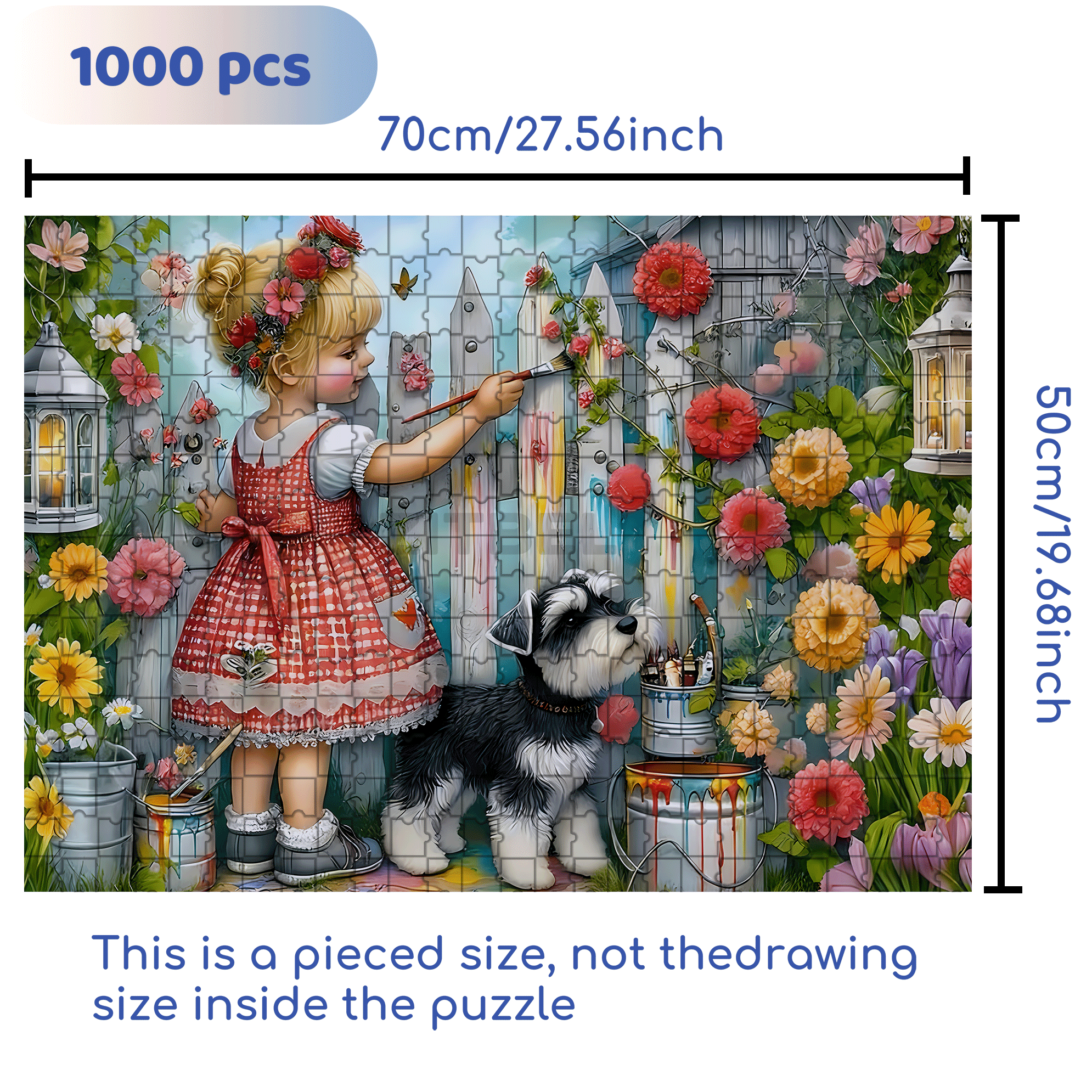 Decorate The Yard 500pcs/1000pcs Jigsaw Puzzle, Scratch-Resistant, Interactive Family Game & Brain-Boosting DIY Decor, Perfect for Halloween, Christmas & New Year Gifts, Family Puzzle Game