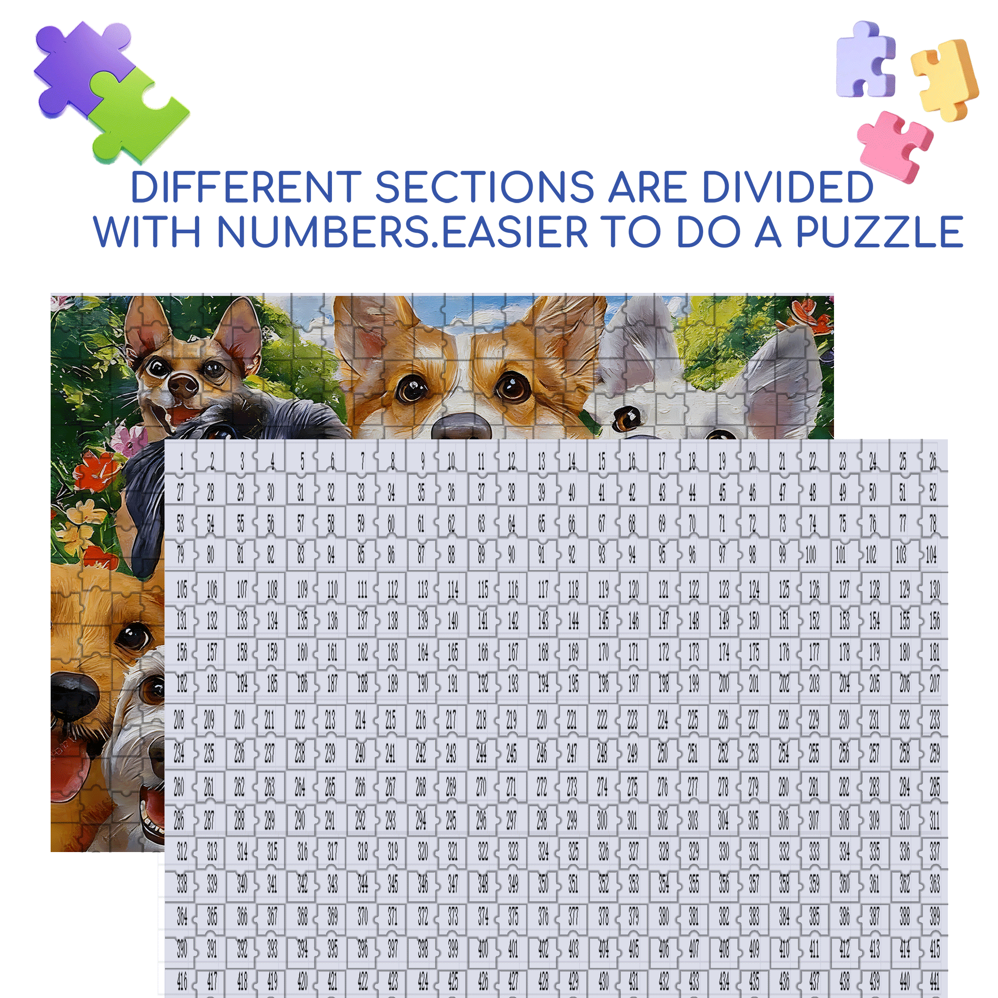 Dog League 500pcs/1000pcs Jigsaw Puzzle, Scratch-Resistant, Interactive Family Game & Brain-Boosting DIY Decor, Perfect for Halloween, Christmas & New Year Gifts, Family Puzzle Game
