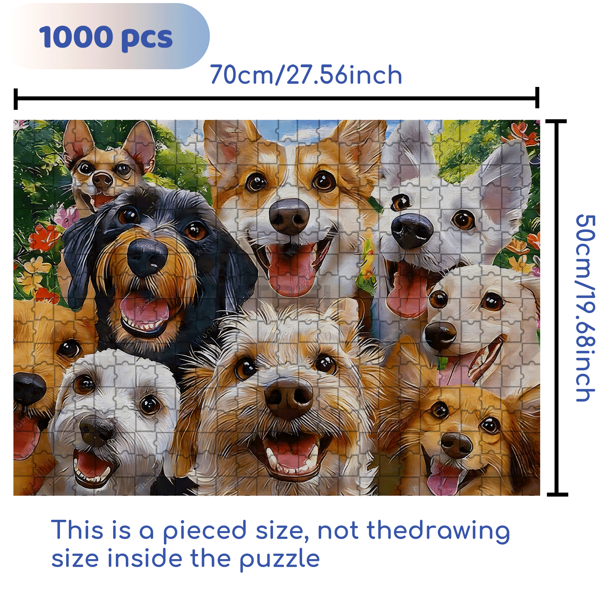 Dog League 500pcs/1000pcs Jigsaw Puzzle, Scratch-Resistant, Interactive Family Game & Brain-Boosting DIY Decor, Perfect for Halloween, Christmas & New Year Gifts, Family Puzzle Game