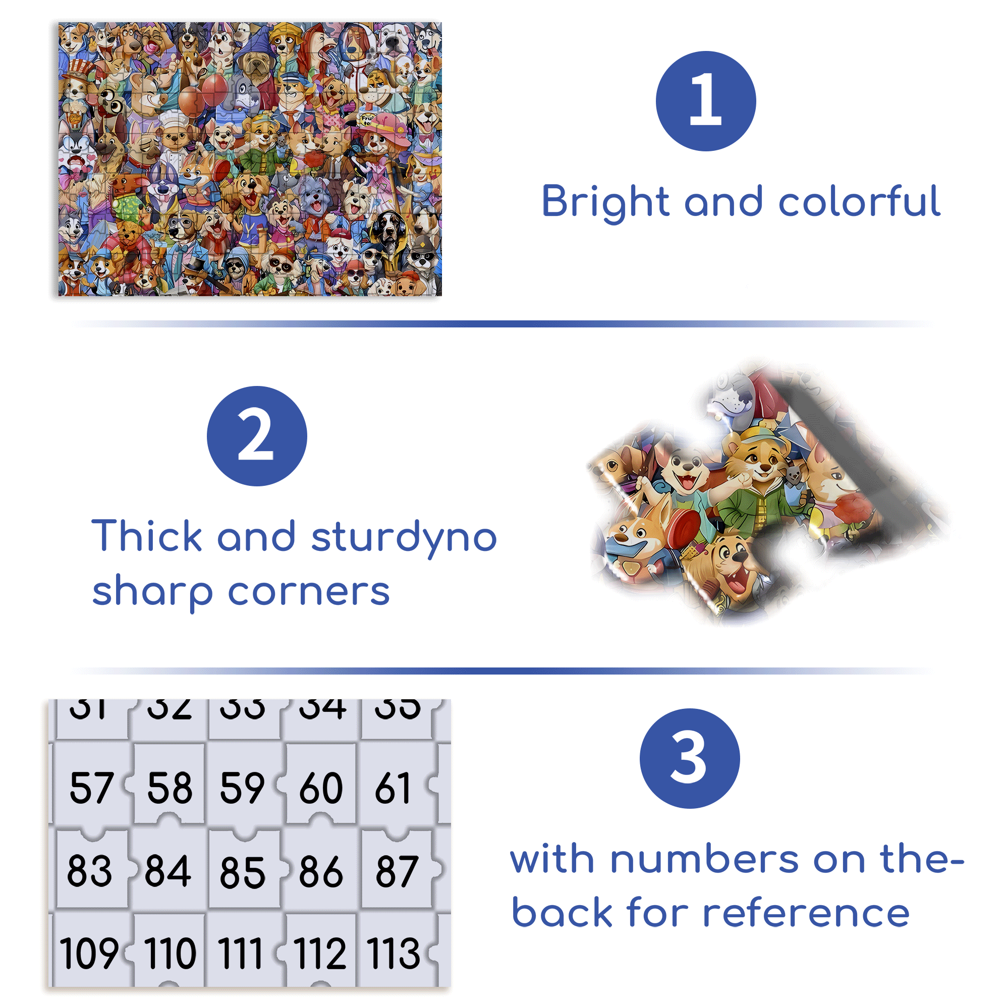 Dogs Gone Wild 500pcs/1000pcs Jigsaw Puzzle, Scratch-Resistant, Interactive Family Game & Brain-Boosting DIY Decor, Perfect for Halloween, Christmas & New Year Gifts, Family Puzzle Game