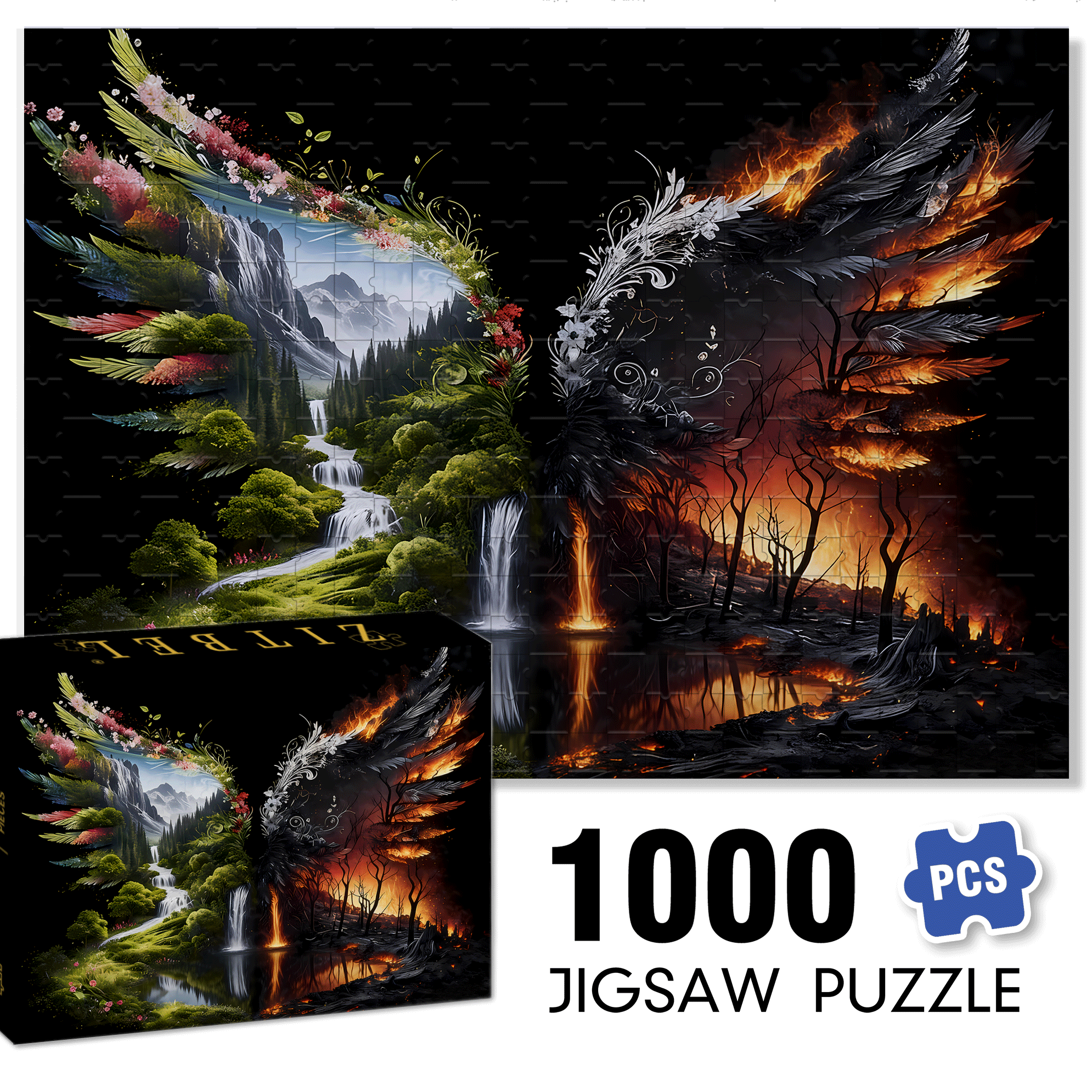 Dreamlike Secret Realm 500pcs/1000pcs Jigsaw Puzzle, Scratch-Resistant, Interactive Family Game & Brain-Boosting DIY Decor, Perfect for Halloween, Christmas & New Year Gifts, Family Puzzle Game