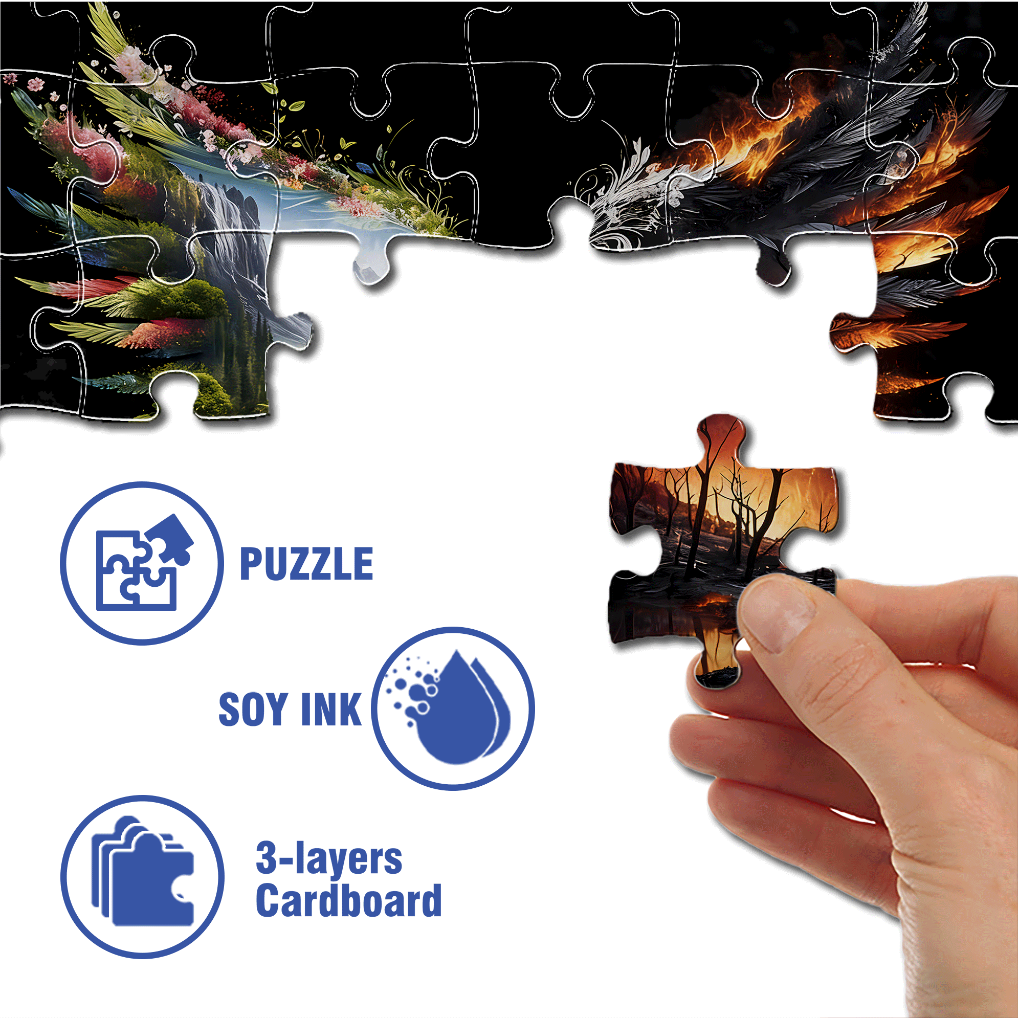 Dreamlike Secret Realm 500pcs/1000pcs Jigsaw Puzzle, Scratch-Resistant, Interactive Family Game & Brain-Boosting DIY Decor, Perfect for Halloween, Christmas & New Year Gifts, Family Puzzle Game