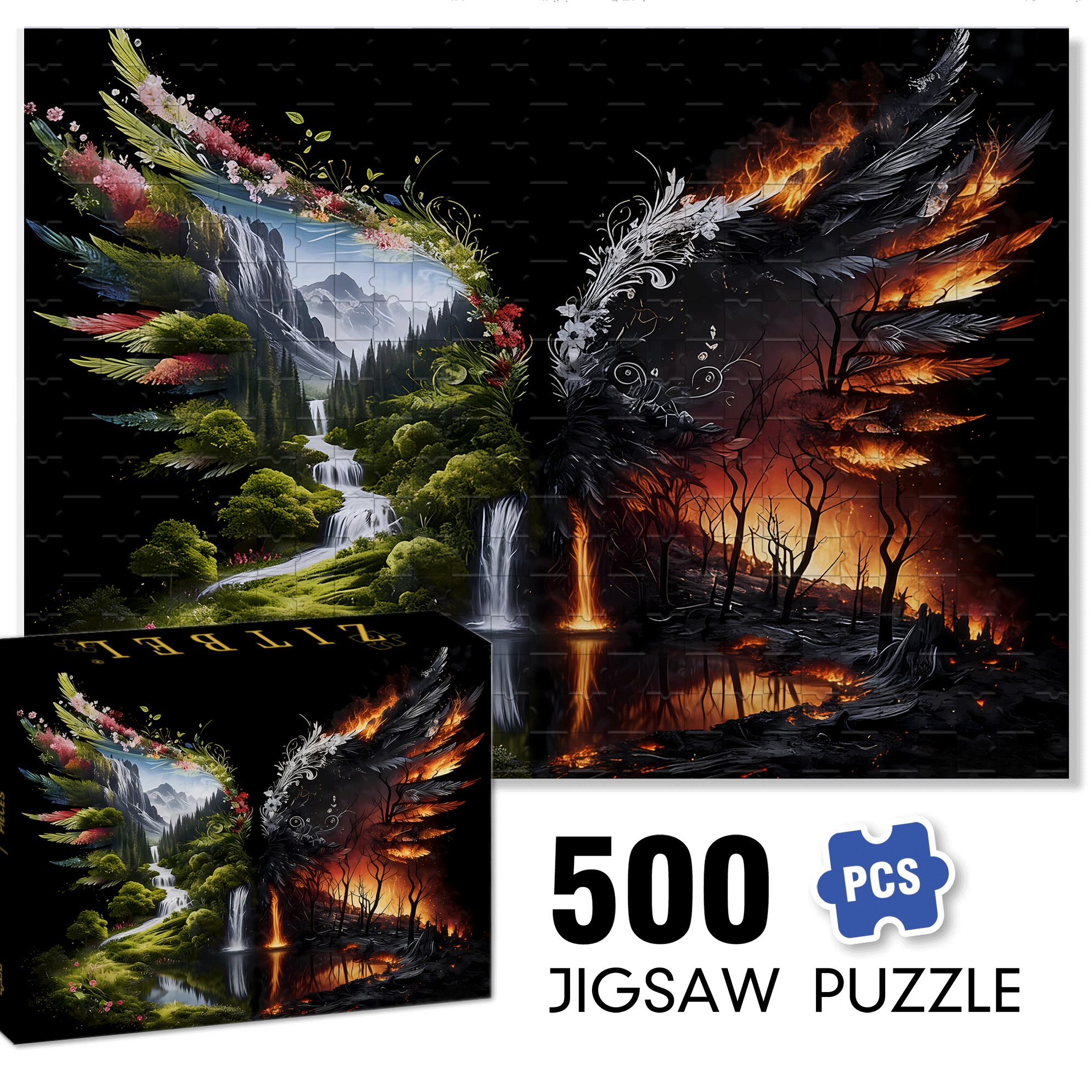 Dreamlike Secret Realm 500pcs/1000pcs Jigsaw Puzzle, Scratch-Resistant, Interactive Family Game & Brain-Boosting DIY Decor, Perfect for Halloween, Christmas & New Year Gifts, Family Puzzle Game