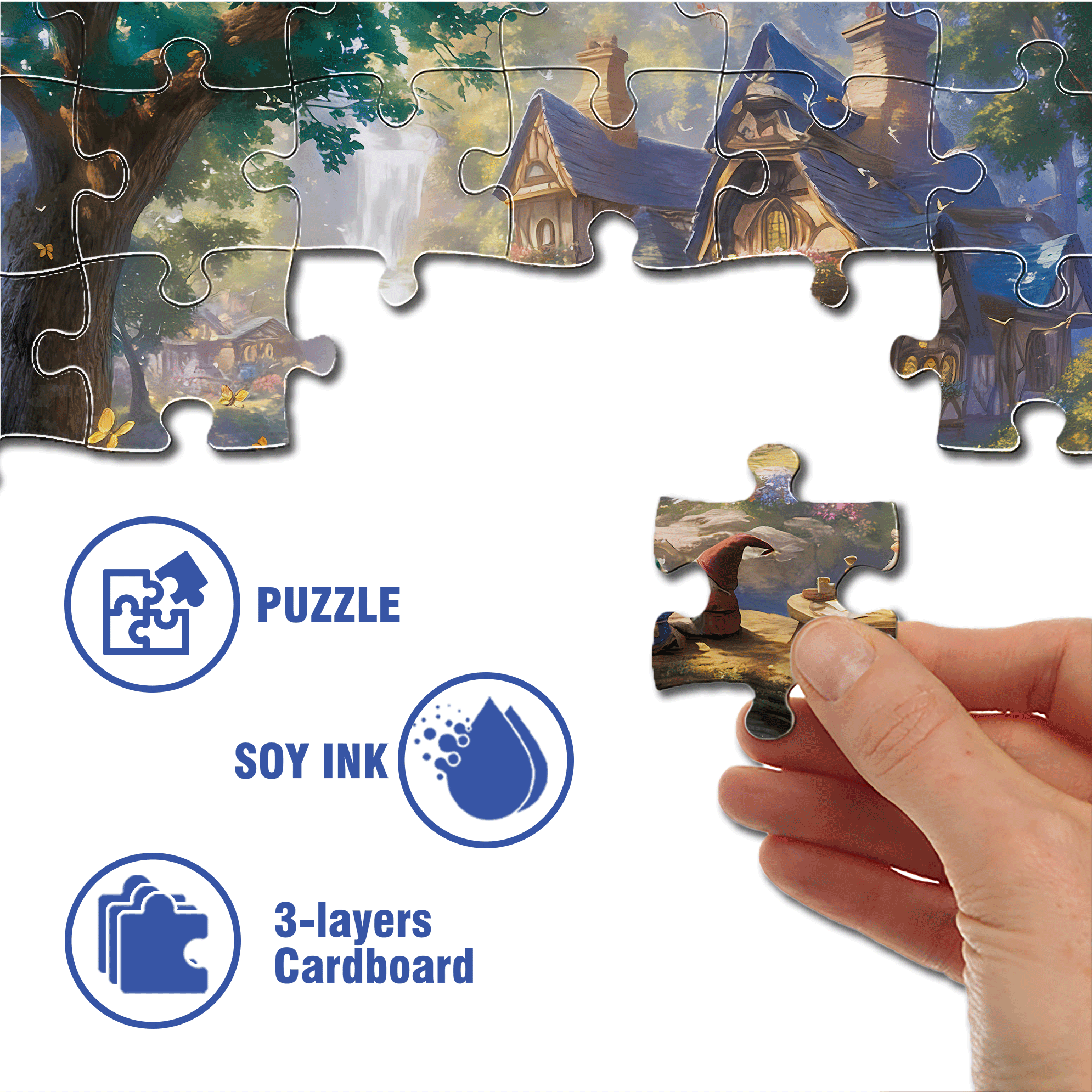 Dwarves In Fairy Tales 500pcs/1000pcs Jigsaw Puzzle, Scratch-Resistant, Interactive Family Game & Brain-Boosting DIY Decor, Perfect for Halloween, Christmas & New Year Gifts, Family Puzzle Game