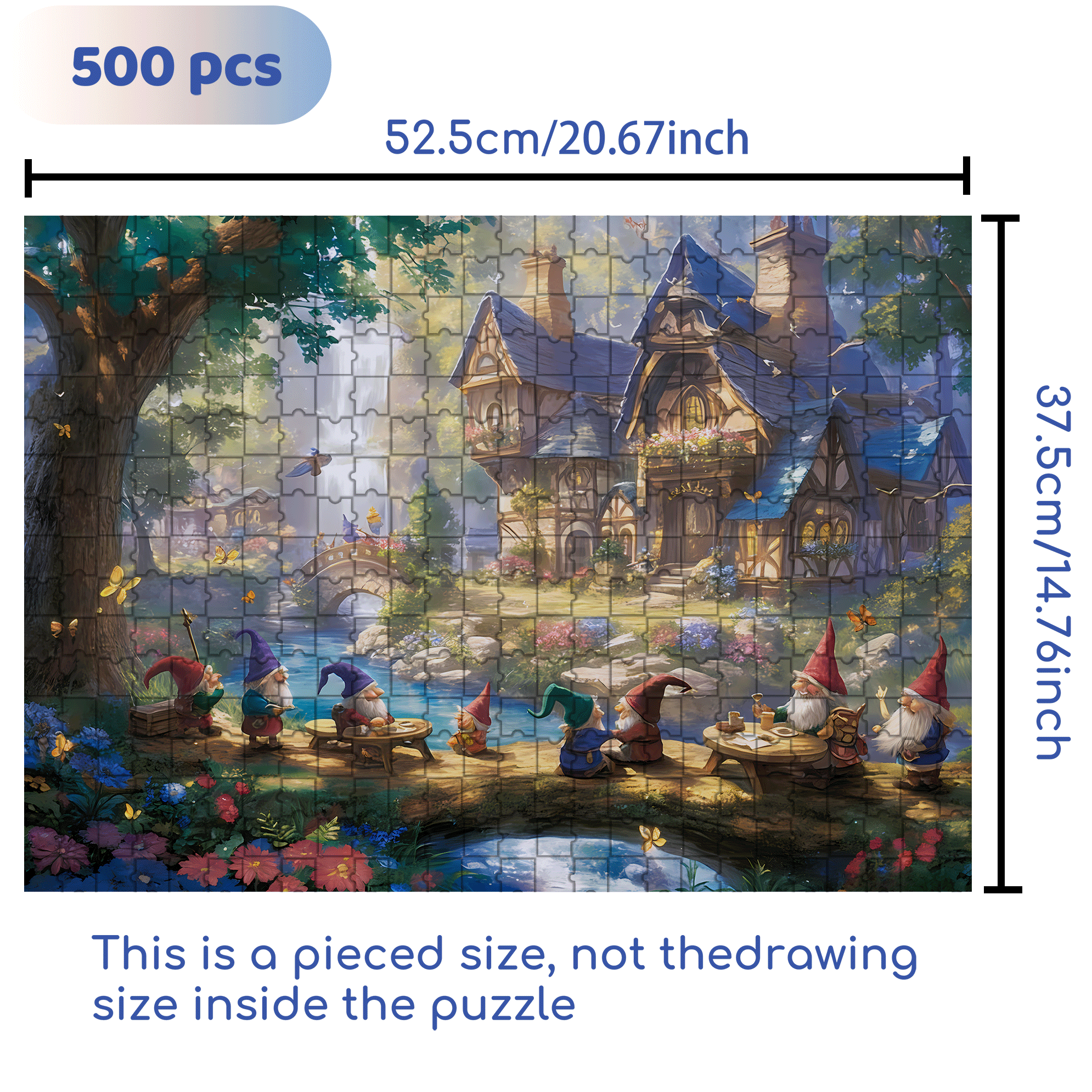 Dwarves In Fairy Tales 500pcs/1000pcs Jigsaw Puzzle, Scratch-Resistant, Interactive Family Game & Brain-Boosting DIY Decor, Perfect for Halloween, Christmas & New Year Gifts, Family Puzzle Game