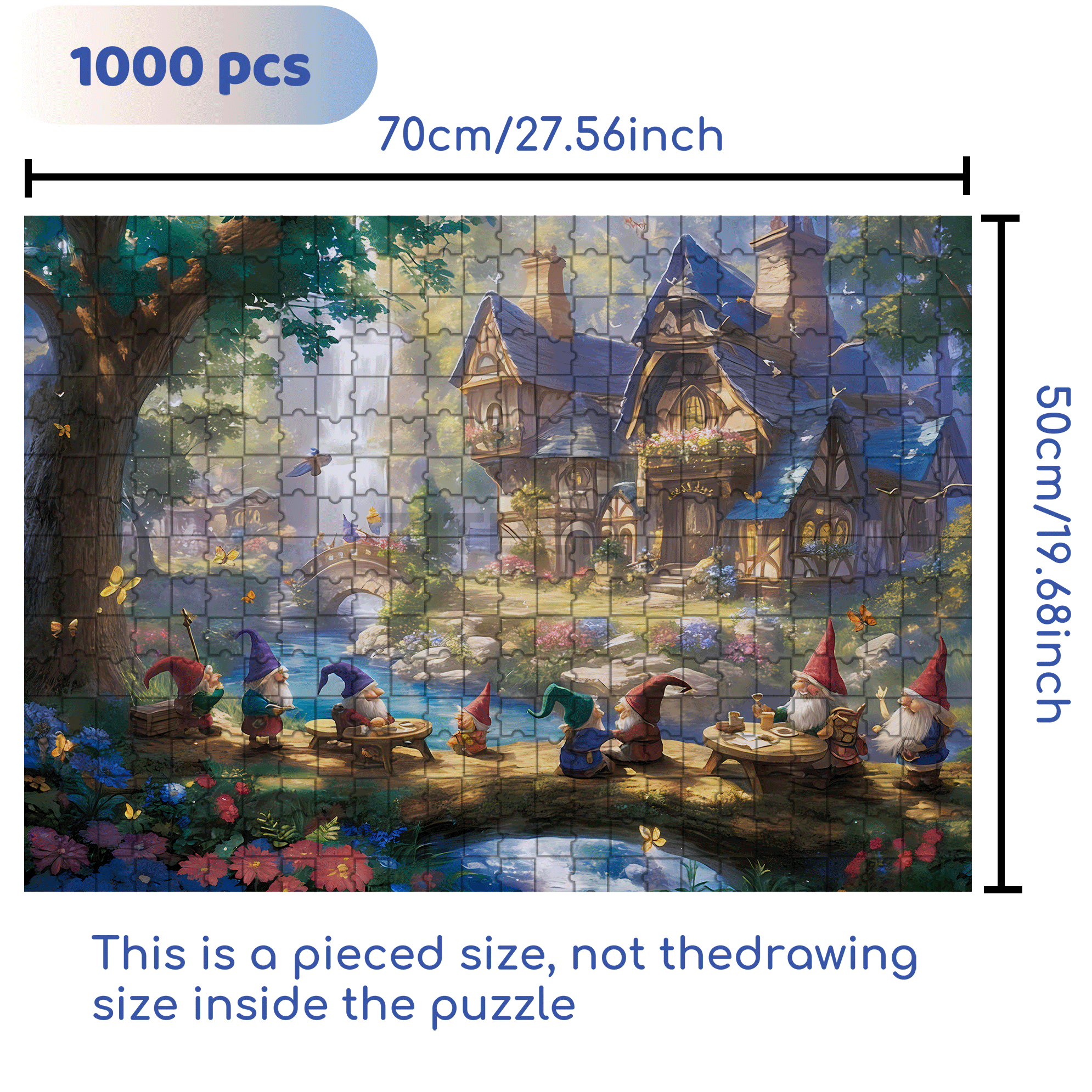 Dwarves In Fairy Tales 500pcs/1000pcs Jigsaw Puzzle, Scratch-Resistant, Interactive Family Game & Brain-Boosting DIY Decor, Perfect for Halloween, Christmas & New Year Gifts, Family Puzzle Game