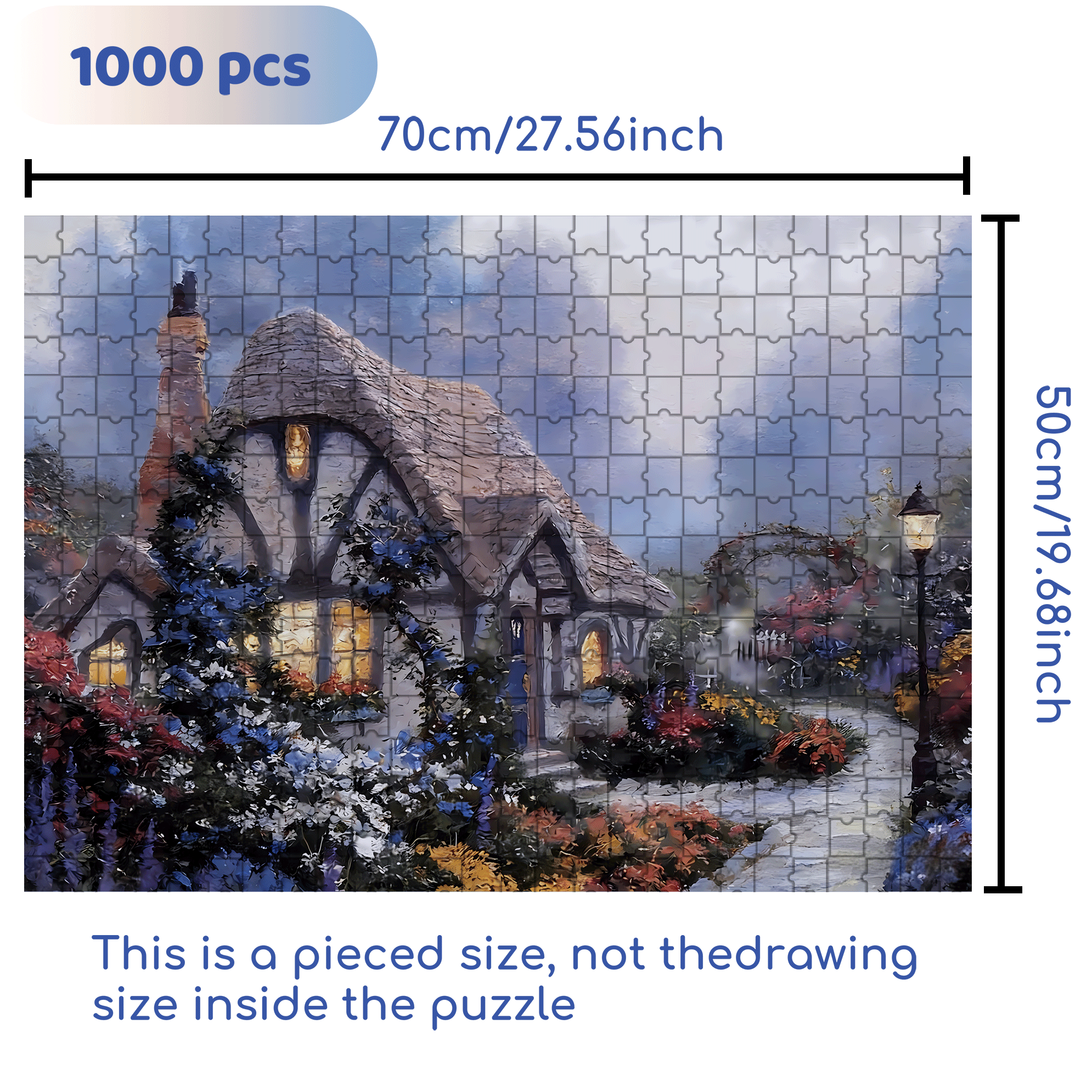 Featuring A Cozy Cabin 500pcs/1000pcs Jigsaw Puzzle, Scratch-Resistant, Interactive Family Game & Brain-Boosting DIY Decor, Perfect for Halloween, Christmas & New Year Gifts, Family Puzzle Game