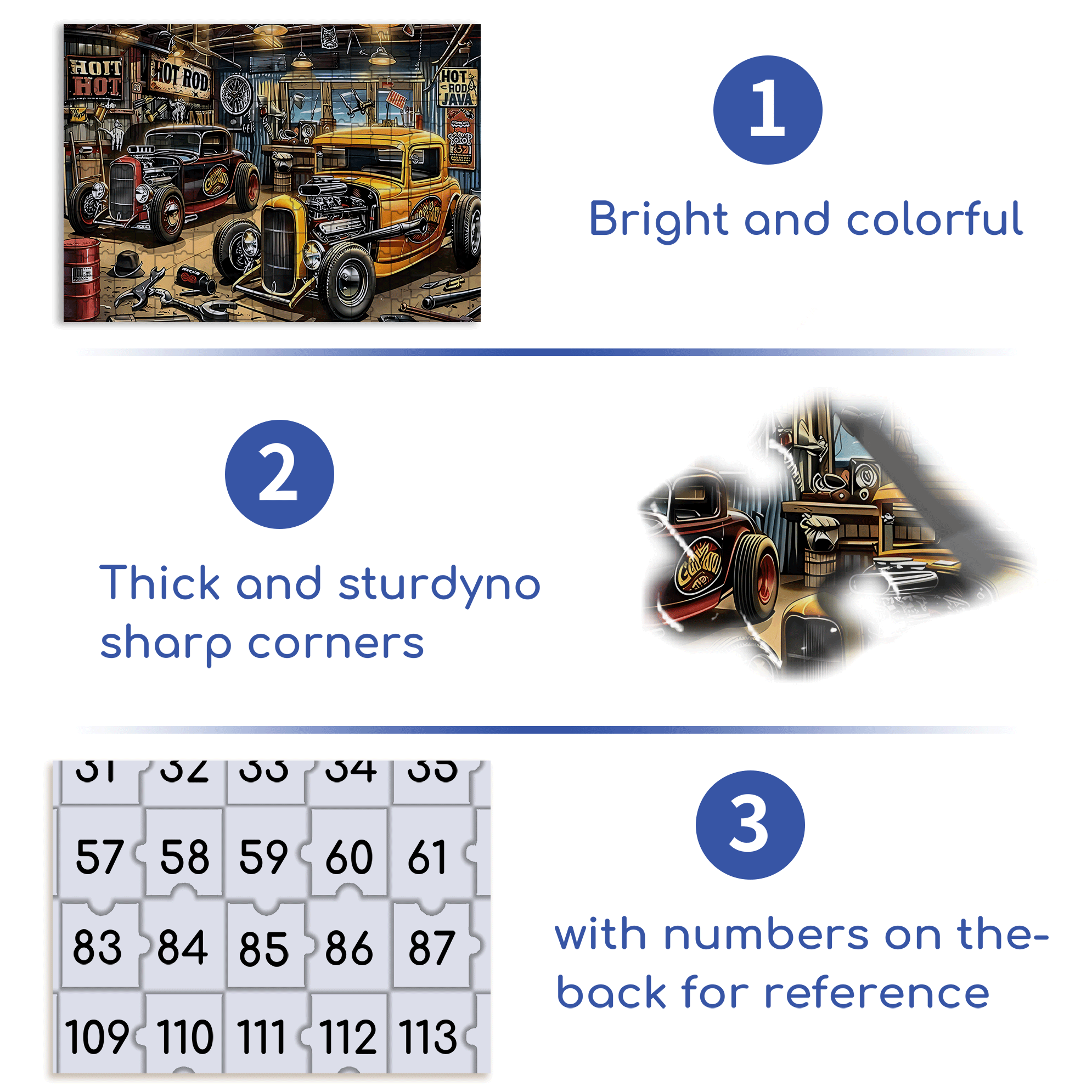 Hot Rod 500pcs/1000pcs Jigsaw Puzzle, Scratch-Resistant, Interactive Family Game & Brain-Boosting DIY Decor, Perfect for Halloween, Christmas & New Year Gifts, Family Puzzle Game