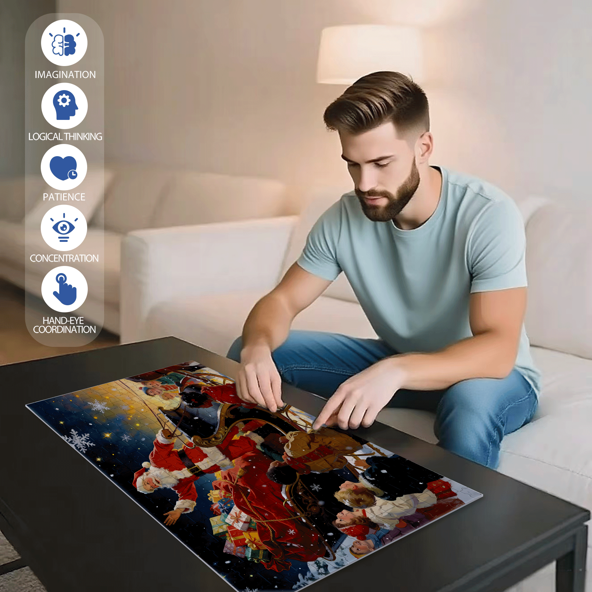 I Hope Everything Goes Well For You 500pcs/1000pcs Jigsaw Puzzle, Scratch-Resistant, Interactive Family Game & Brain-Boosting DIY Decor, Perfect for Halloween, Christmas & New Year Gifts, Family Puzzle Game