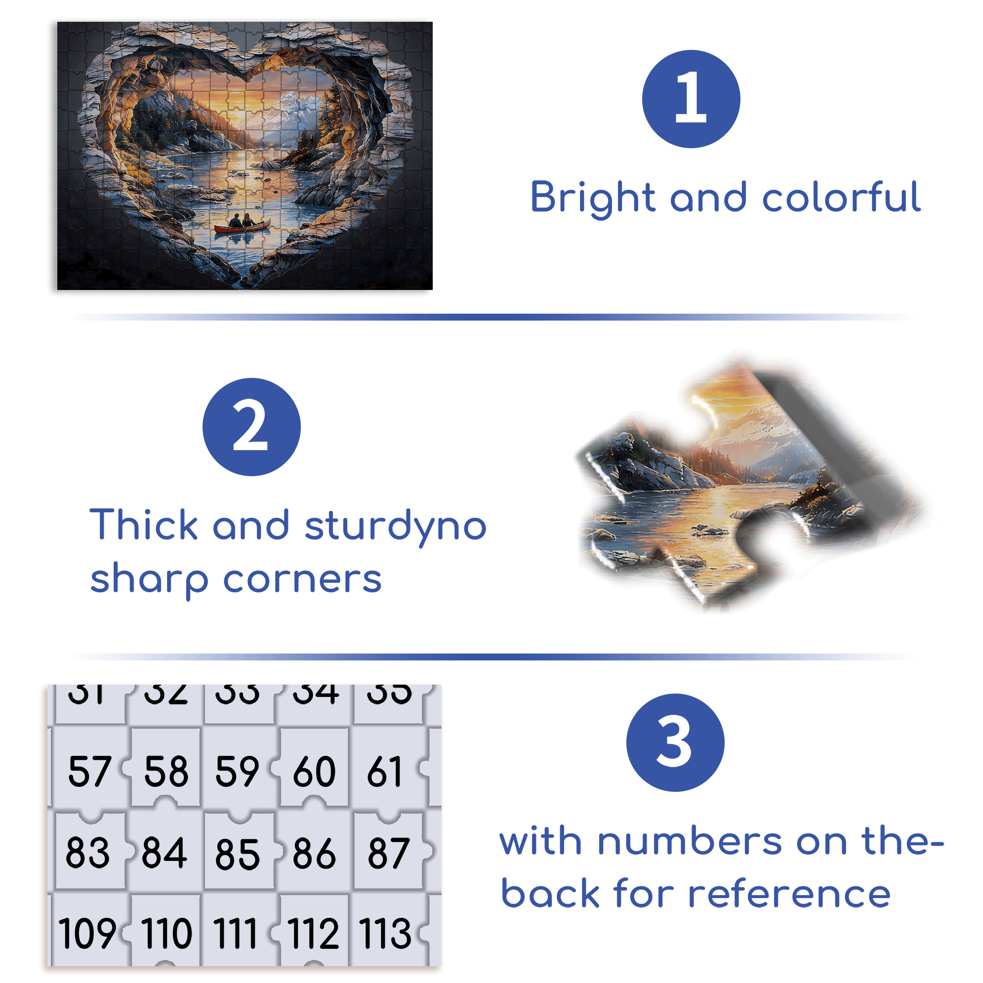 Lake Louise Heart-Shaped 500pcs/1000pcs Jigsaw Puzzle, Scratch-Resistant, Interactive Family Game & Brain-Boosting DIY Decor, Perfect for Halloween, Christmas & New Year Gifts, Family Puzzle Game