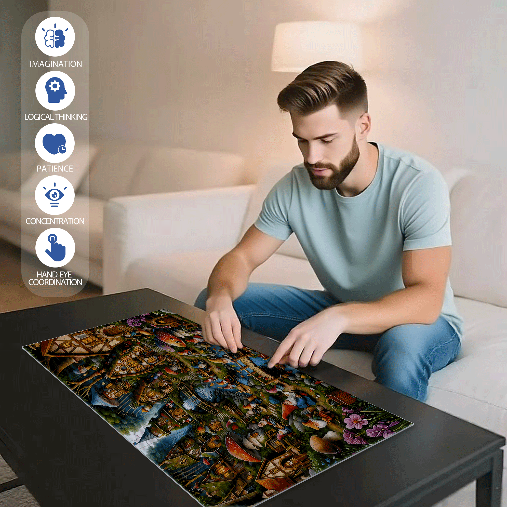Microscopic Life 500pcs/1000pcs Jigsaw Puzzle, Scratch-Resistant, Interactive Family Game & Brain-Boosting DIY Decor, Perfect for Halloween, Christmas & New Year Gifts, Family Puzzle Game