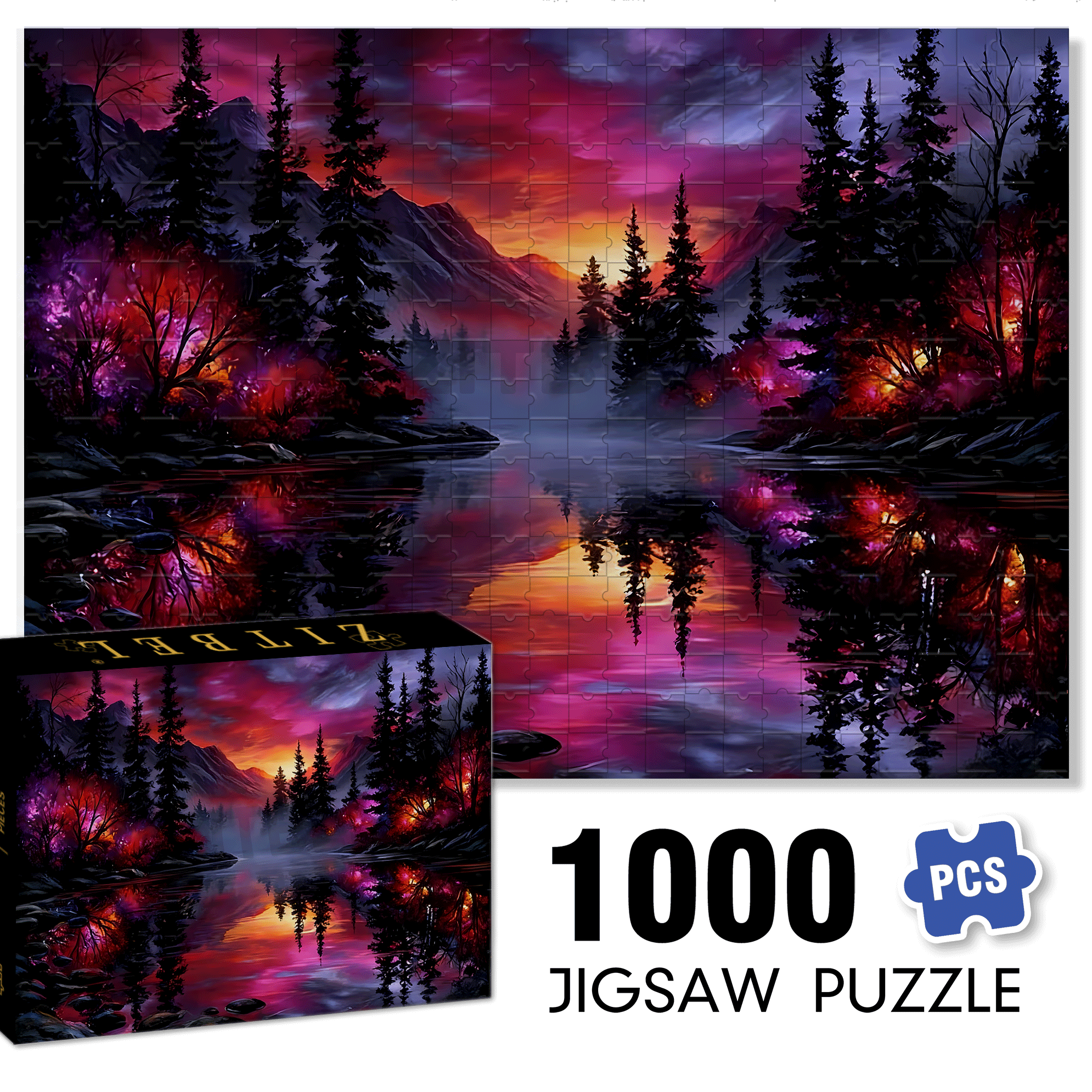 Morning In The Forest 500pcs/1000pcs Jigsaw Puzzle, Scratch-Resistant, Interactive Family Game & Brain-Boosting DIY Decor, Perfect for Halloween, Christmas & New Year Gifts, Family Puzzle Game
