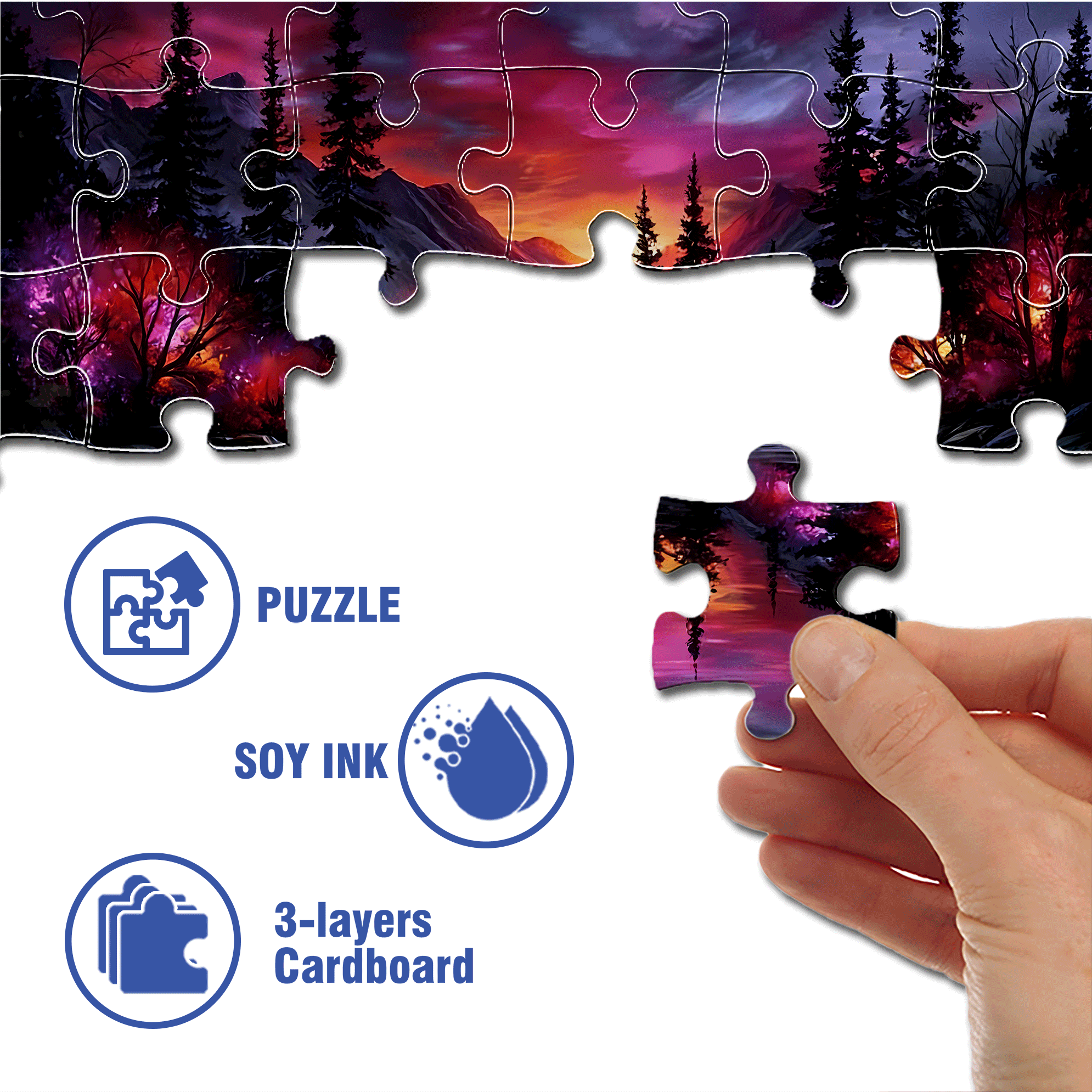 Morning In The Forest 500pcs/1000pcs Jigsaw Puzzle, Scratch-Resistant, Interactive Family Game & Brain-Boosting DIY Decor, Perfect for Halloween, Christmas & New Year Gifts, Family Puzzle Game