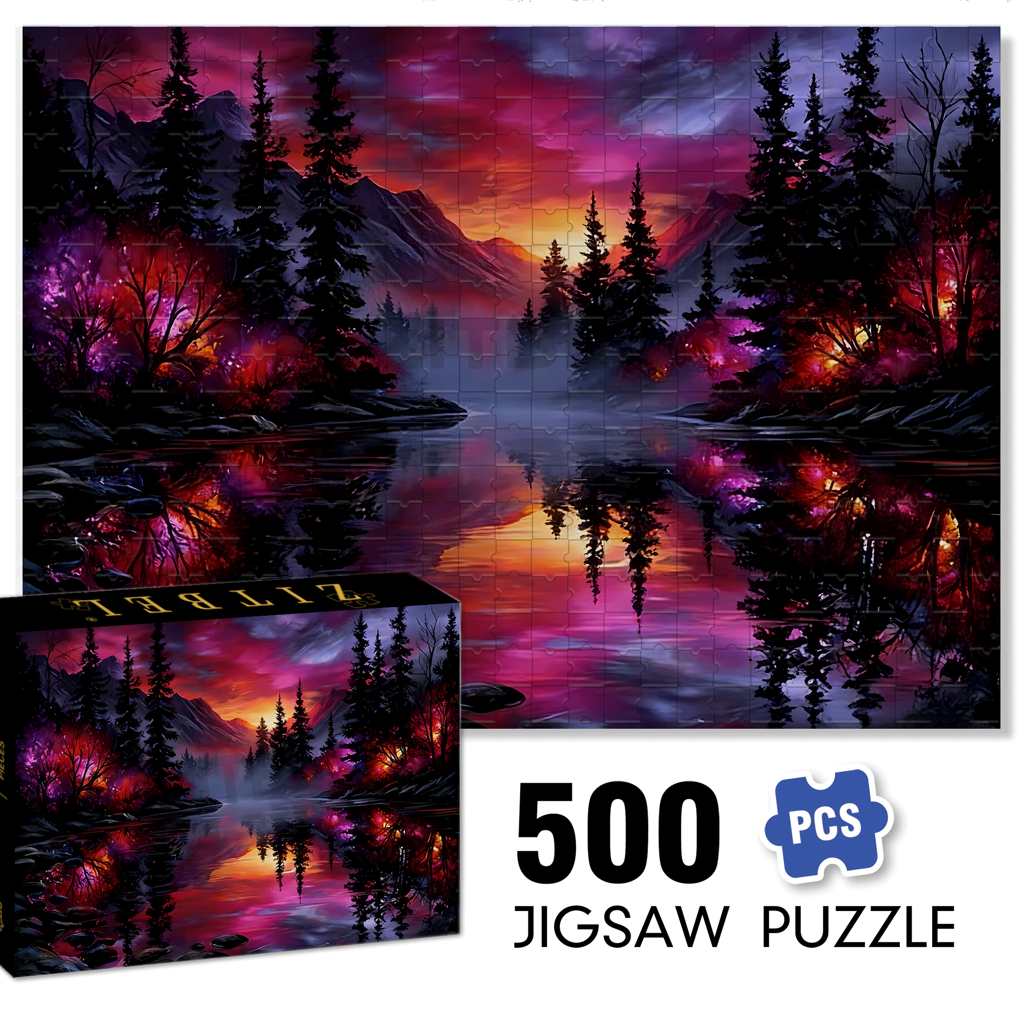 Morning In The Forest 500pcs/1000pcs Jigsaw Puzzle, Scratch-Resistant, Interactive Family Game & Brain-Boosting DIY Decor, Perfect for Halloween, Christmas & New Year Gifts, Family Puzzle Game