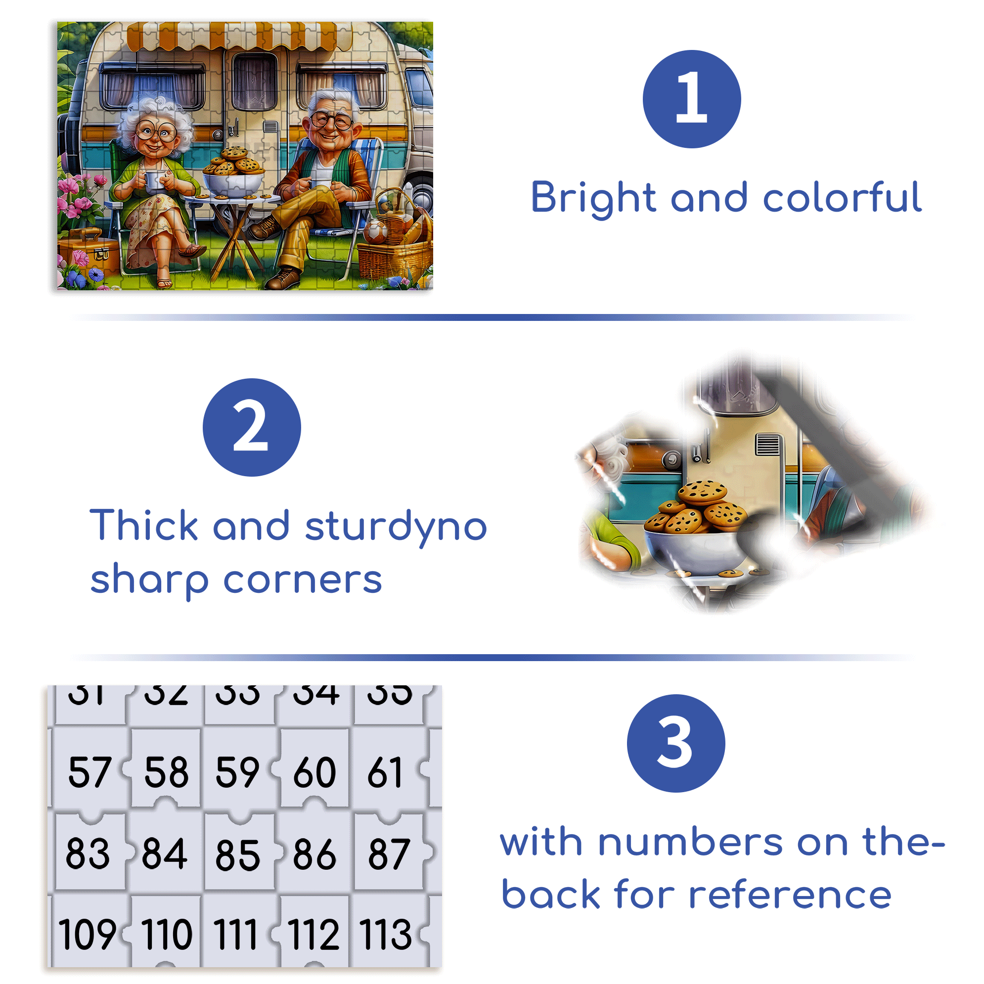 Old Couple's Camping Day 500pcs/1000pcs Jigsaw Puzzle, Scratch-Resistant, Interactive Family Game & Brain-Boosting DIY Decor, Perfect for Halloween, Christmas & New Year Gifts, Family Puzzle Game