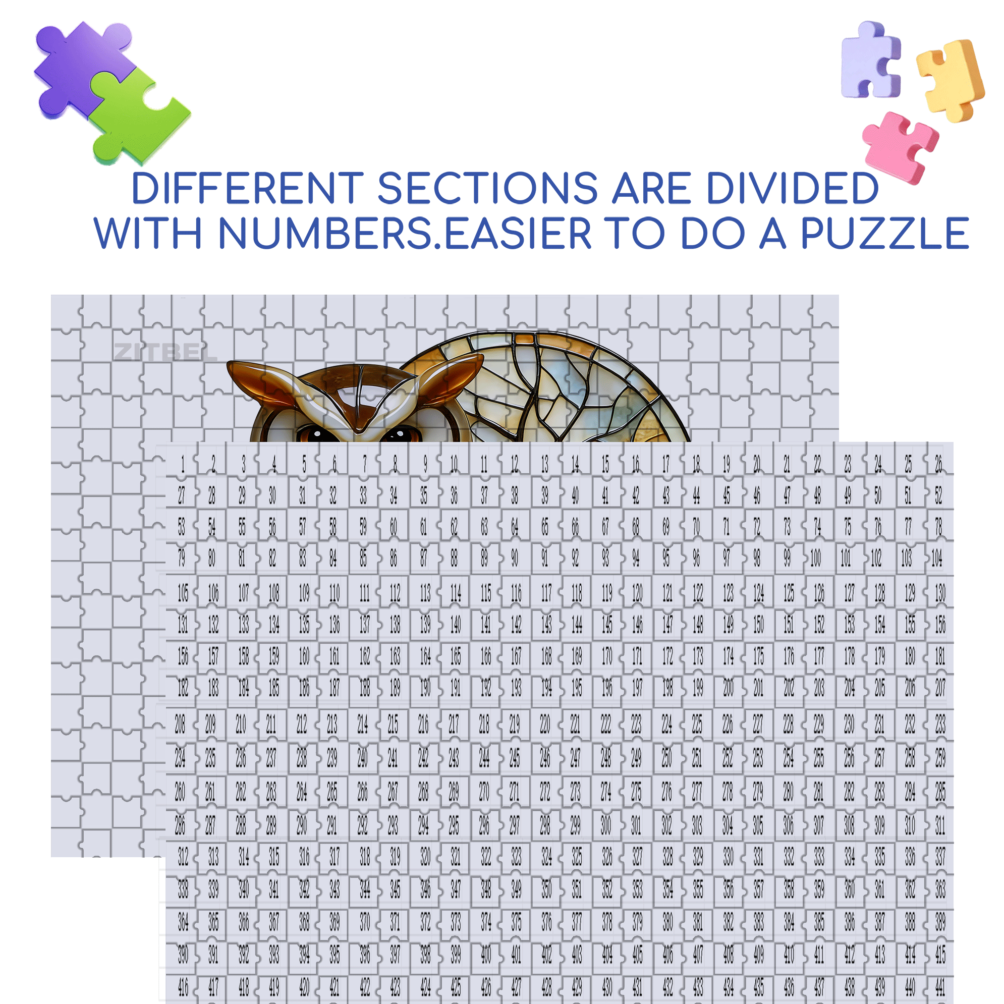 Owl 500pcs/1000pcs Jigsaw Puzzle, Scratch-Resistant, Interactive Family Game & Brain-Boosting DIY Decor, Perfect for Halloween, Christmas & New Year Gifts, Family Puzzle Game