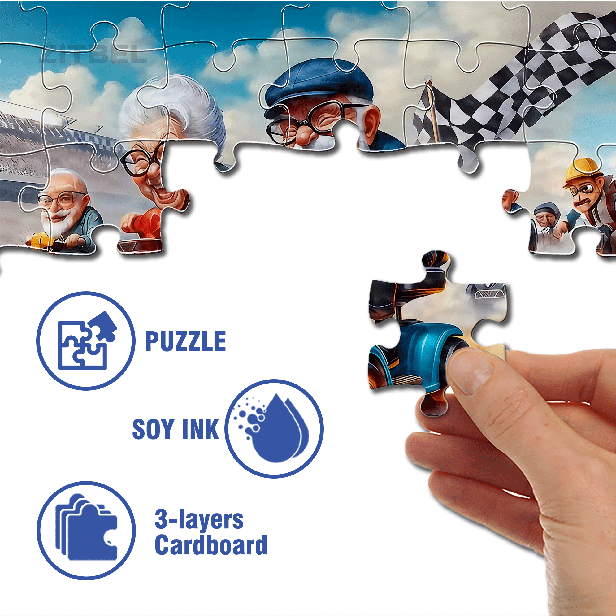 Scale Racing Scooters & Go 500pcs/1000pcs Jigsaw Puzzle, Scratch-Resistant, Interactive Family Game & Brain-Boosting DIY Decor, Perfect for Halloween, Christmas & New Year Gifts, Family Puzzle Game