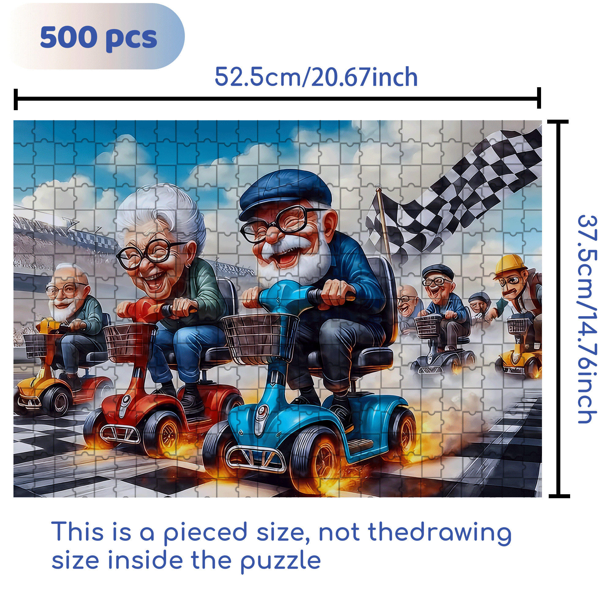 Scale Racing Scooters & Go 500pcs/1000pcs Jigsaw Puzzle, Scratch-Resistant, Interactive Family Game & Brain-Boosting DIY Decor, Perfect for Halloween, Christmas & New Year Gifts, Family Puzzle Game