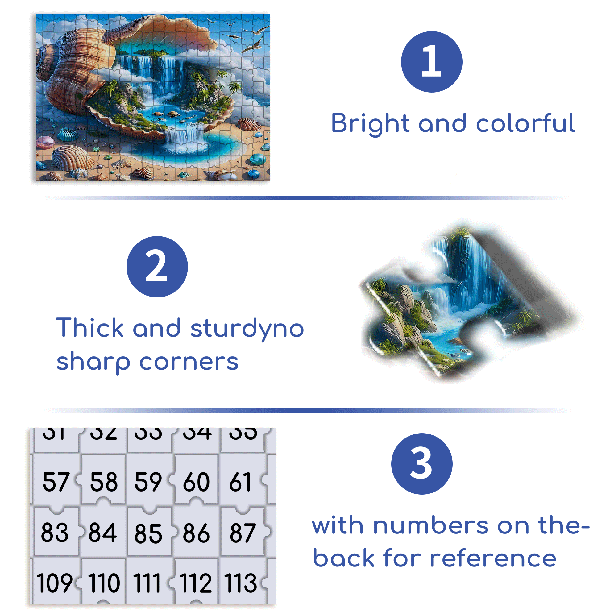 Seashell Paradise 500pcs/1000pcs Jigsaw Puzzle, Scratch-Resistant, Interactive Family Game & Brain-Boosting DIY Decor, Perfect for Halloween, Christmas & New Year Gifts, Family Puzzle Game