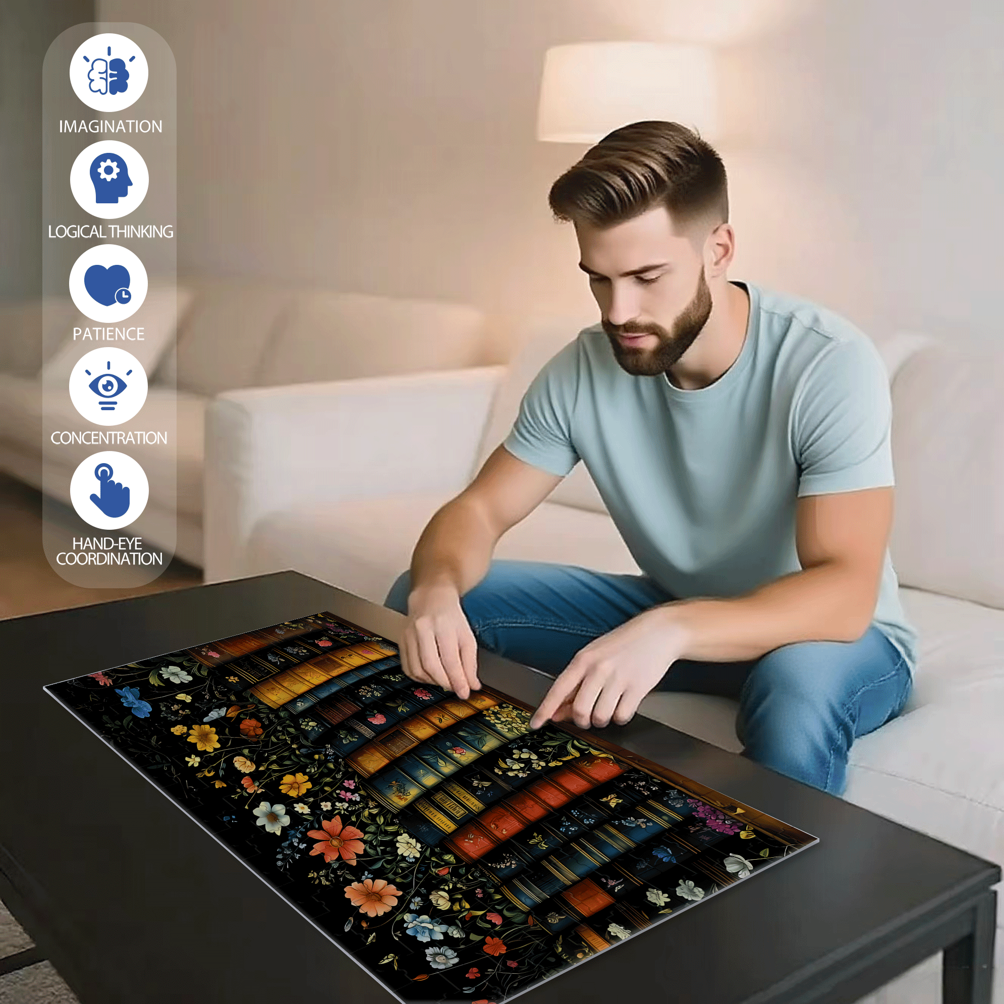 Seed Cans 500pcs/1000pcs Jigsaw Puzzle, Scratch-Resistant, Interactive Family Game & Brain-Boosting DIY Decor, Perfect for Halloween, Christmas & New Year Gifts, Family Puzzle Game