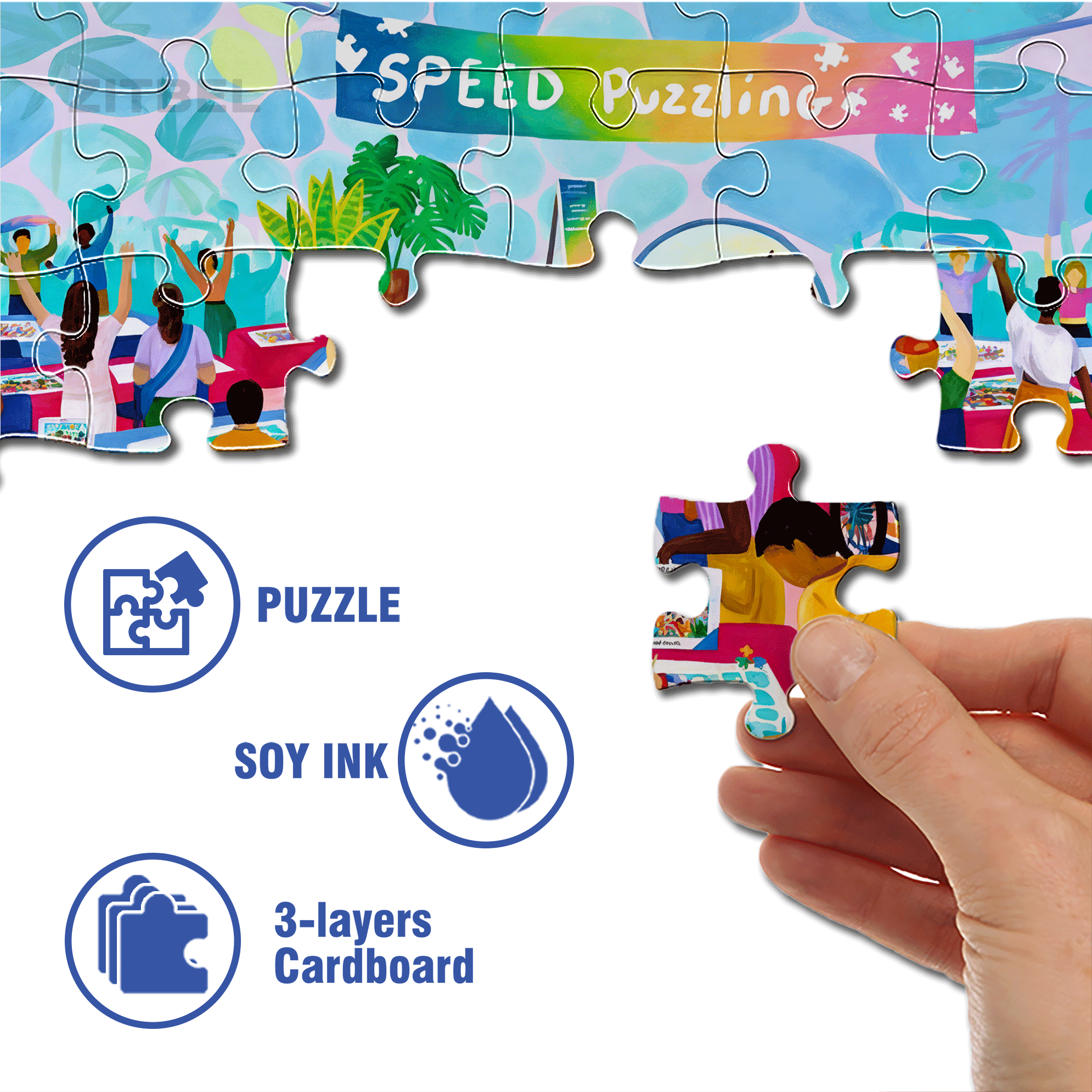 Speed Puzzling 500pcs/1000pcs Jigsaw Puzzle, Scratch-Resistant, Interactive Family Game & Brain-Boosting DIY Decor, Perfect for Halloween, Christmas & New Year Gifts, Family Puzzle Game