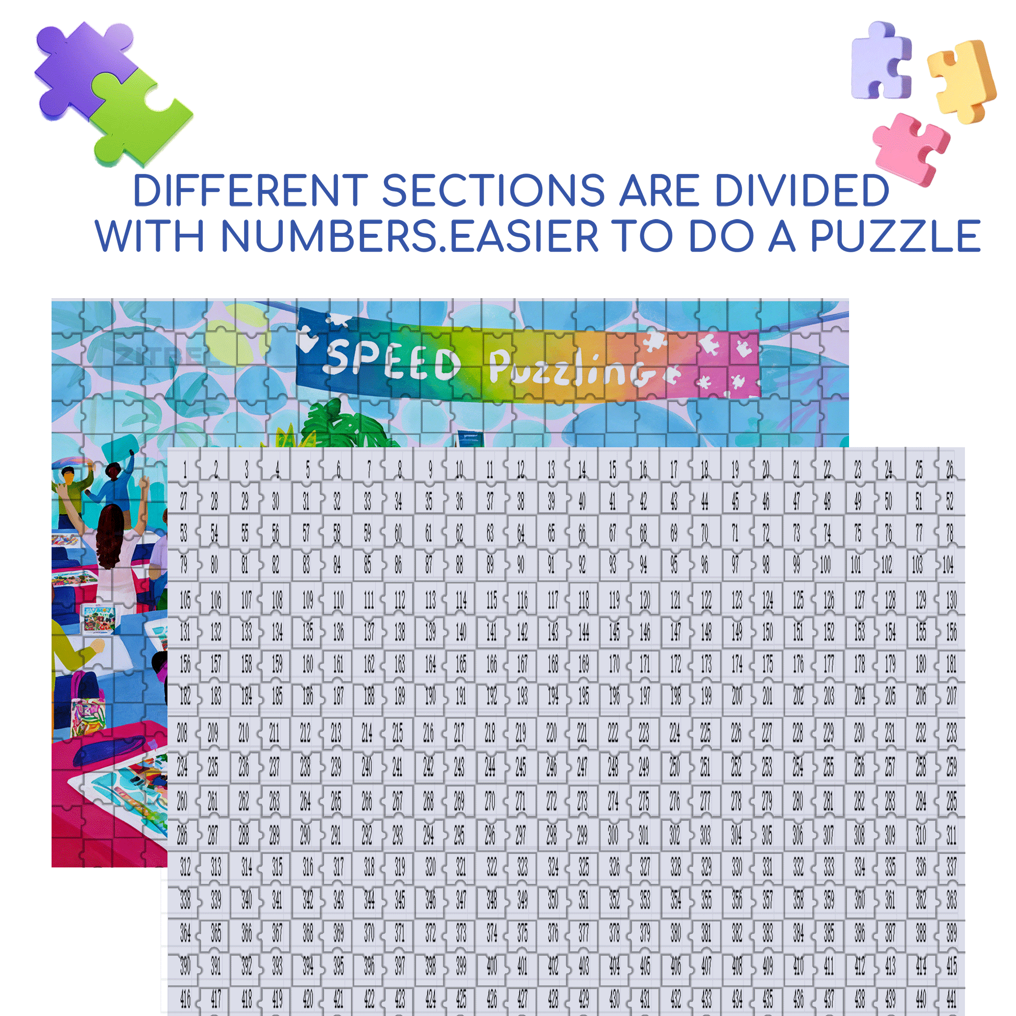 Speed Puzzling 500pcs/1000pcs Jigsaw Puzzle, Scratch-Resistant, Interactive Family Game & Brain-Boosting DIY Decor, Perfect for Halloween, Christmas & New Year Gifts, Family Puzzle Game