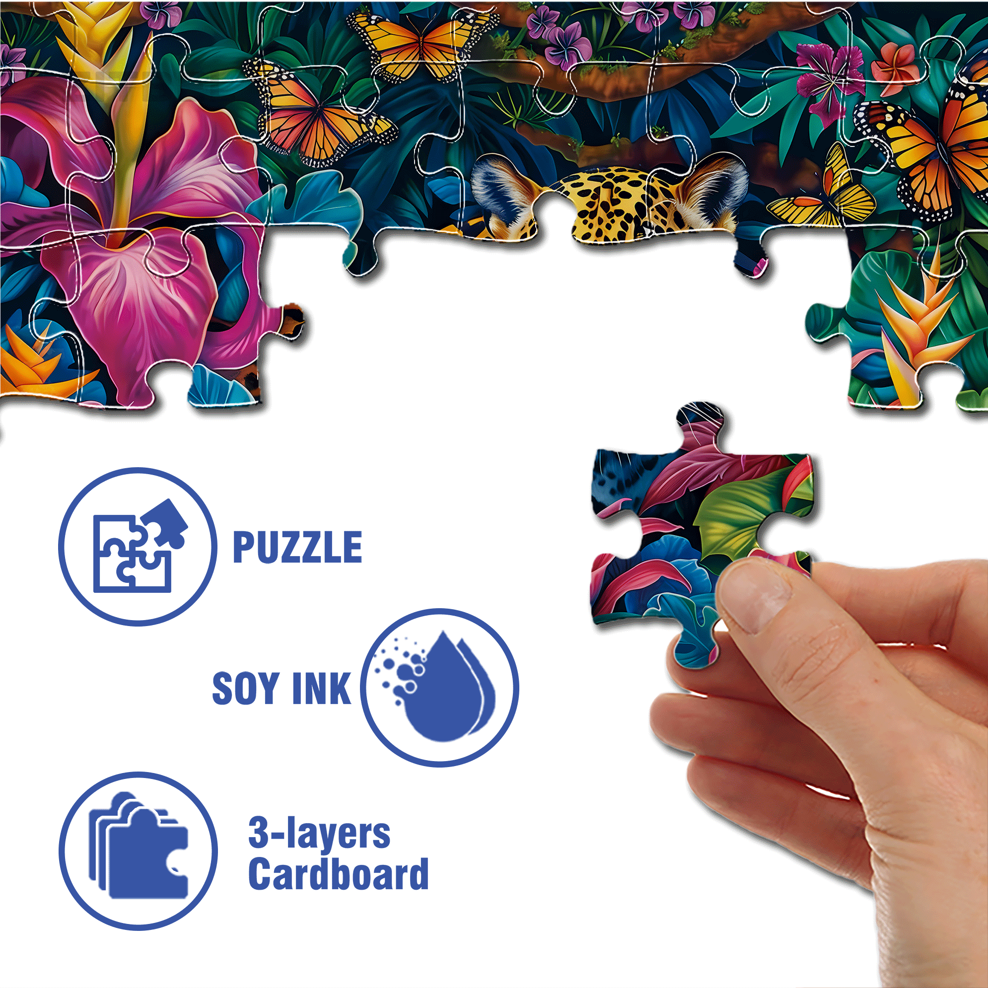 The Cheetah Attacks 500pcs/1000pcs Jigsaw Puzzle, Scratch-Resistant, Interactive Family Game & Brain-Boosting DIY Decor, Perfect for Halloween, Christmas & New Year Gifts, Family Puzzle Game