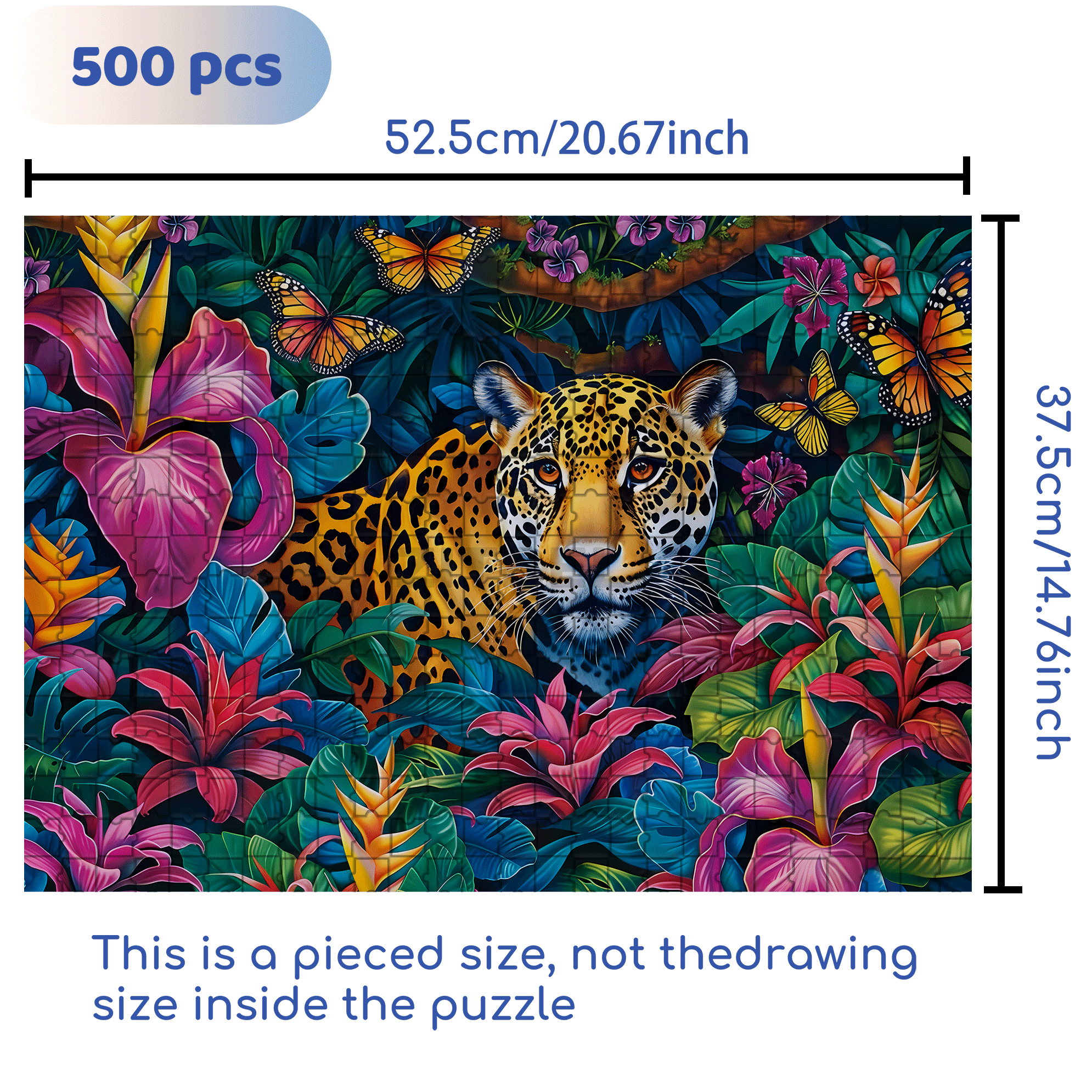 The Cheetah Attacks 500pcs/1000pcs Jigsaw Puzzle, Scratch-Resistant, Interactive Family Game & Brain-Boosting DIY Decor, Perfect for Halloween, Christmas & New Year Gifts, Family Puzzle Game