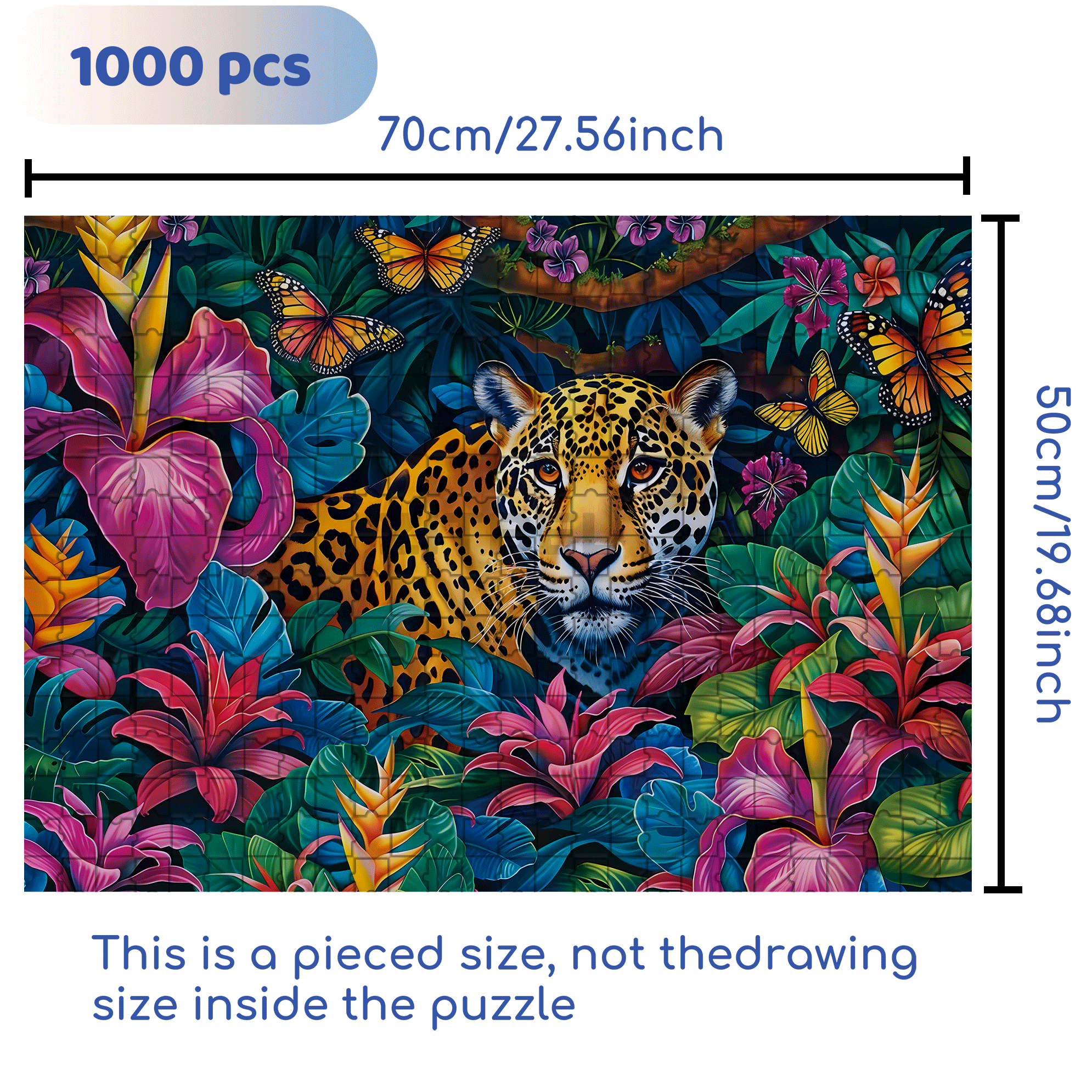 The Cheetah Attacks 500pcs/1000pcs Jigsaw Puzzle, Scratch-Resistant, Interactive Family Game & Brain-Boosting DIY Decor, Perfect for Halloween, Christmas & New Year Gifts, Family Puzzle Game