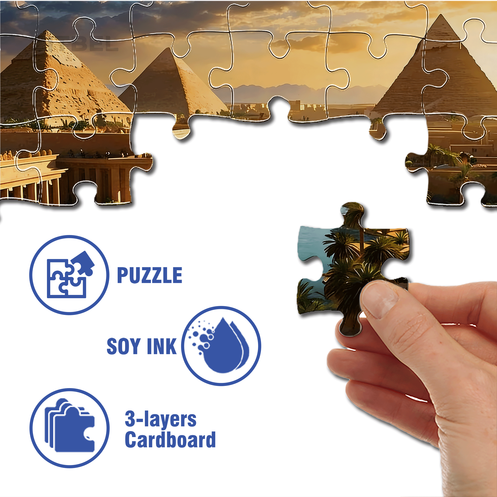 The Egyptian Pyramids 500pcs/1000pcs Jigsaw Puzzle, Scratch-Resistant, Interactive Family Game & Brain-Boosting DIY Decor, Perfect for Halloween, Christmas & New Year Gifts, Family Puzzle Game