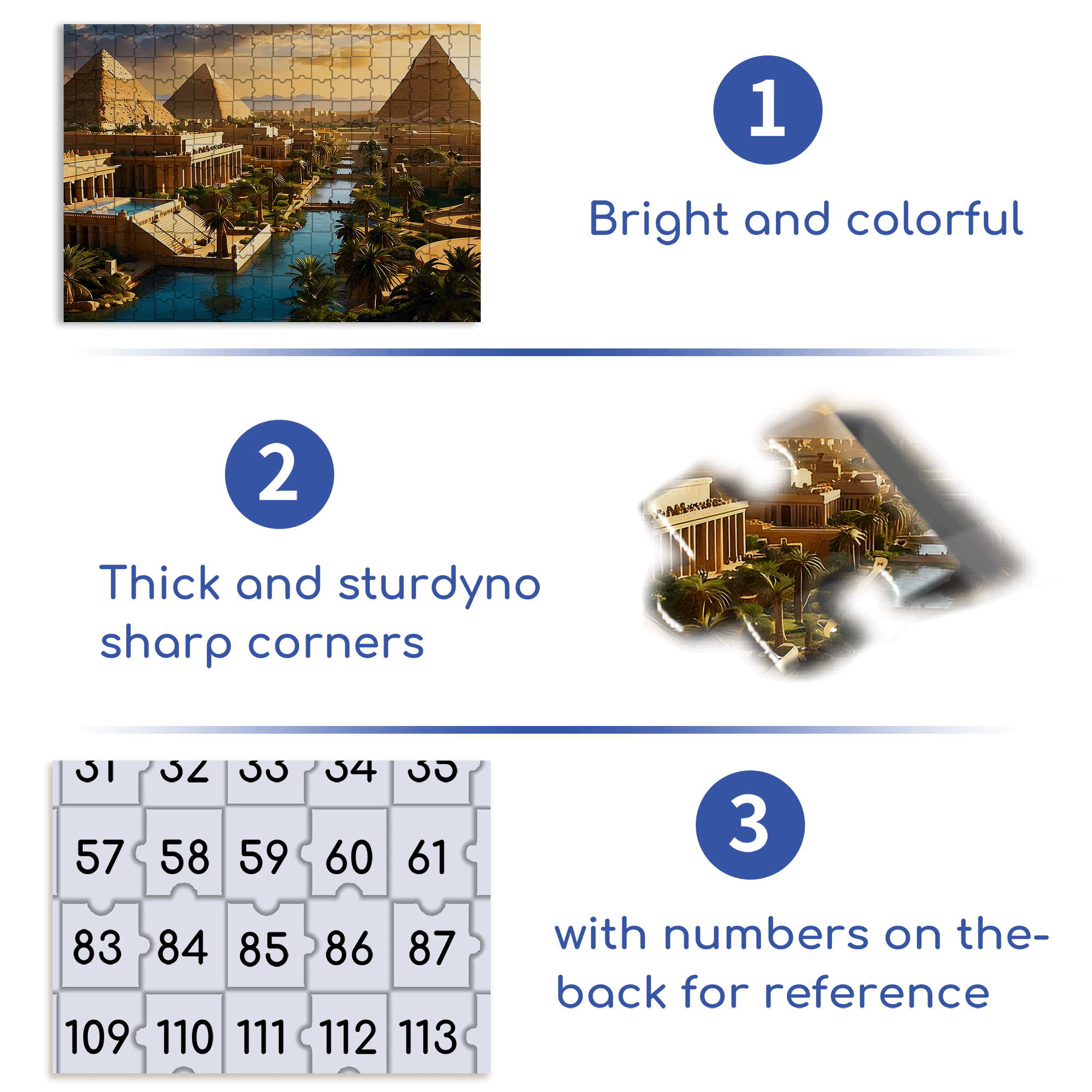 The Egyptian Pyramids 500pcs/1000pcs Jigsaw Puzzle, Scratch-Resistant, Interactive Family Game & Brain-Boosting DIY Decor, Perfect for Halloween, Christmas & New Year Gifts, Family Puzzle Game