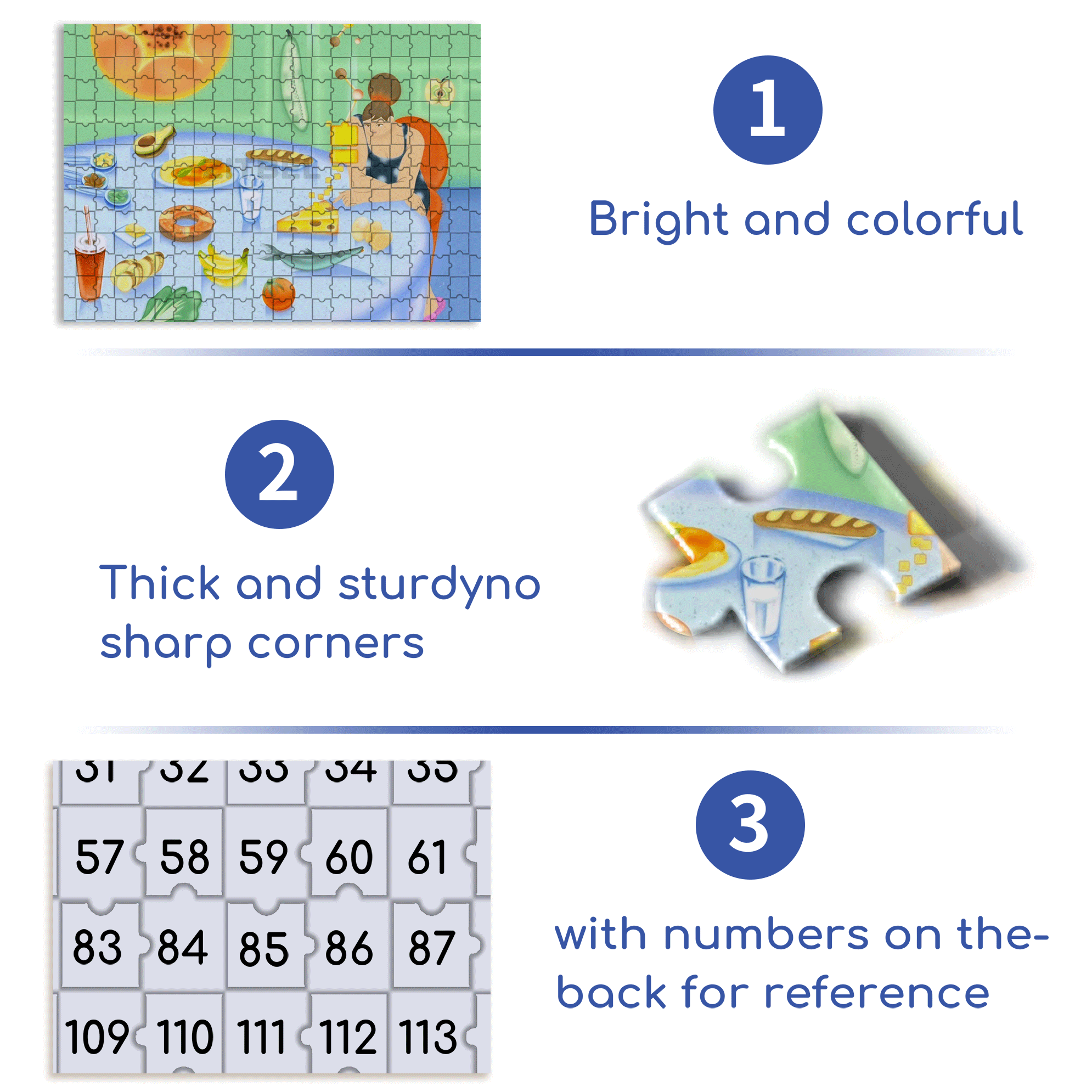 Understanding Food 500pcs/1000pcs Jigsaw Puzzle, Scratch-Resistant, Interactive Family Game & Brain-Boosting DIY Decor, Perfect for Halloween, Christmas & New Year Gifts, Family Puzzle Game