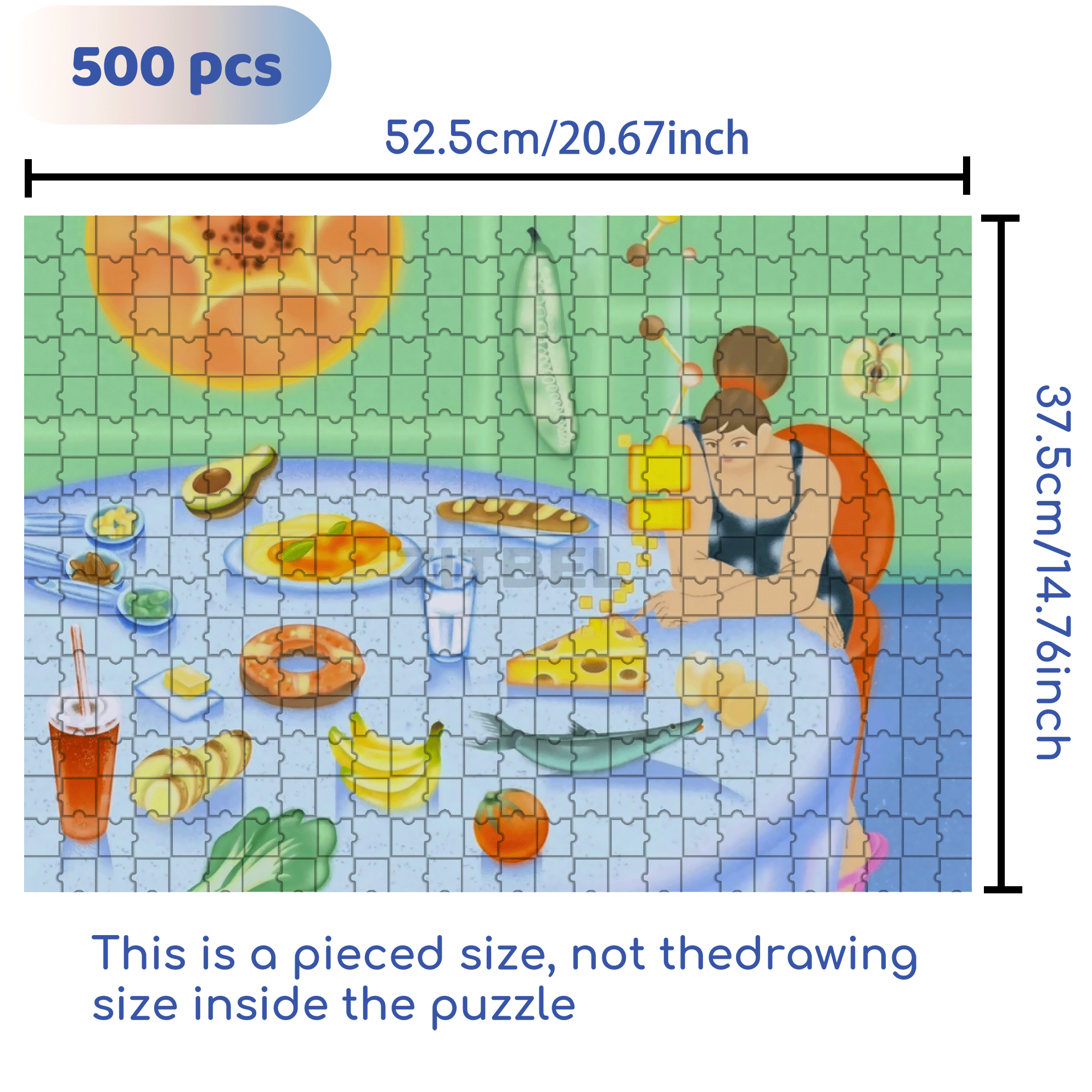 Understanding Food 500pcs/1000pcs Jigsaw Puzzle, Scratch-Resistant, Interactive Family Game & Brain-Boosting DIY Decor, Perfect for Halloween, Christmas & New Year Gifts, Family Puzzle Game