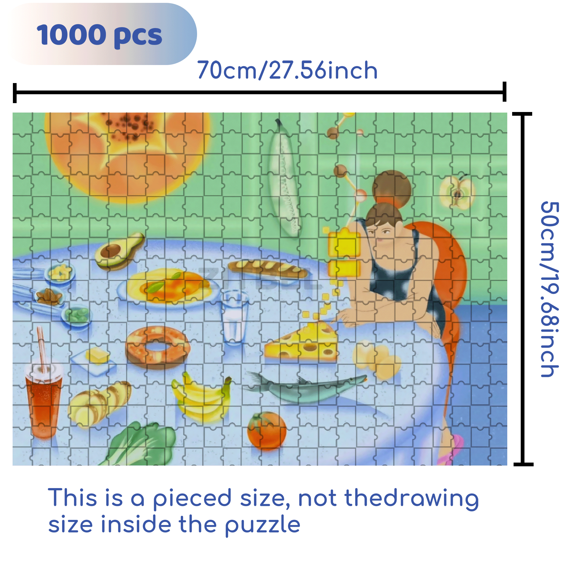 Understanding Food 500pcs/1000pcs Jigsaw Puzzle, Scratch-Resistant, Interactive Family Game & Brain-Boosting DIY Decor, Perfect for Halloween, Christmas & New Year Gifts, Family Puzzle Game