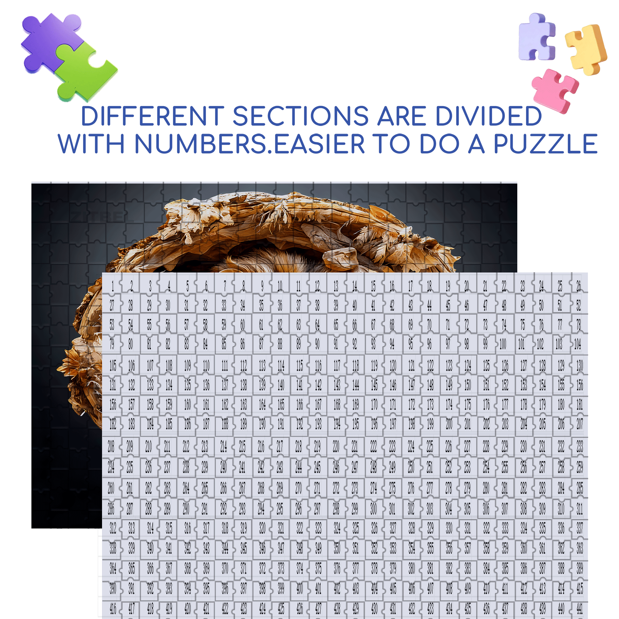Unique Male Lion 500pcs/1000pcs Jigsaw Puzzle, Scratch-Resistant, Interactive Family Game & Brain-Boosting DIY Decor, Perfect for Halloween, Christmas & New Year Gifts, Family Puzzle Game