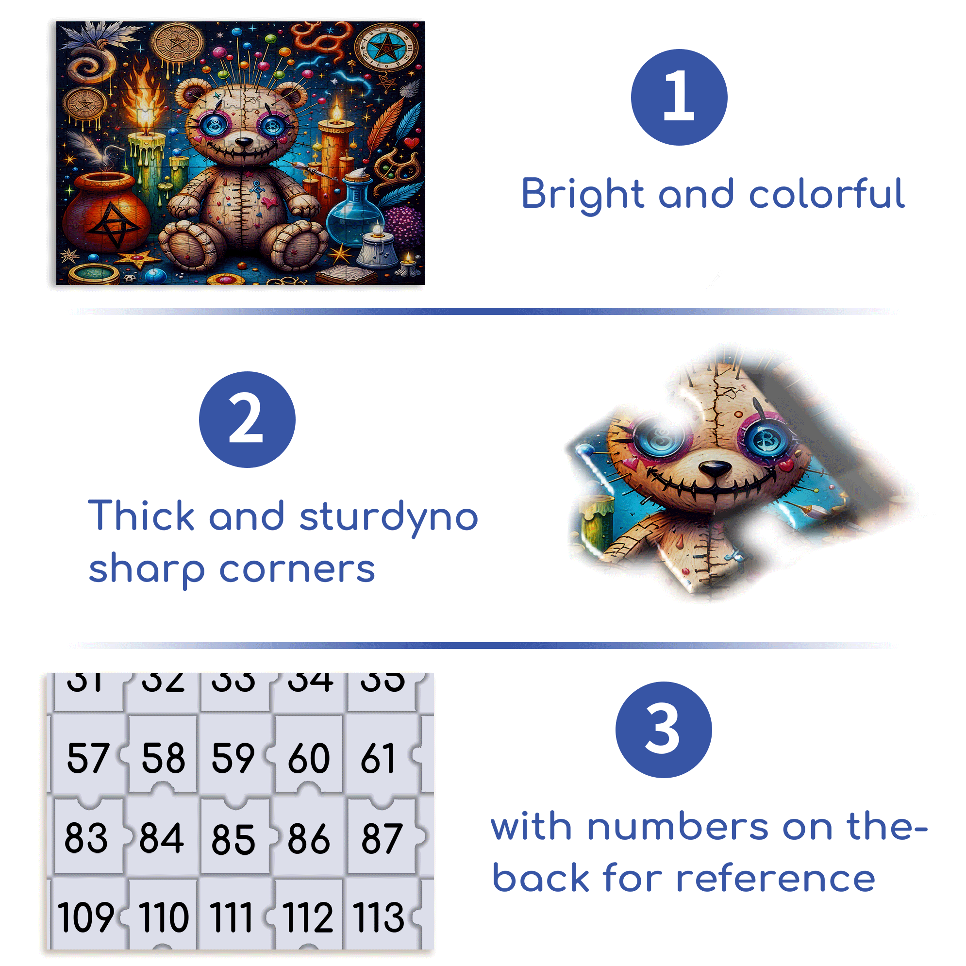 Voodoo Ritual 500pcs/1000pcs Jigsaw Puzzle, Scratch-Resistant, Interactive Family Game & Brain-Boosting DIY Decor, Perfect for Halloween, Christmas & New Year Gifts, Family Puzzle Game