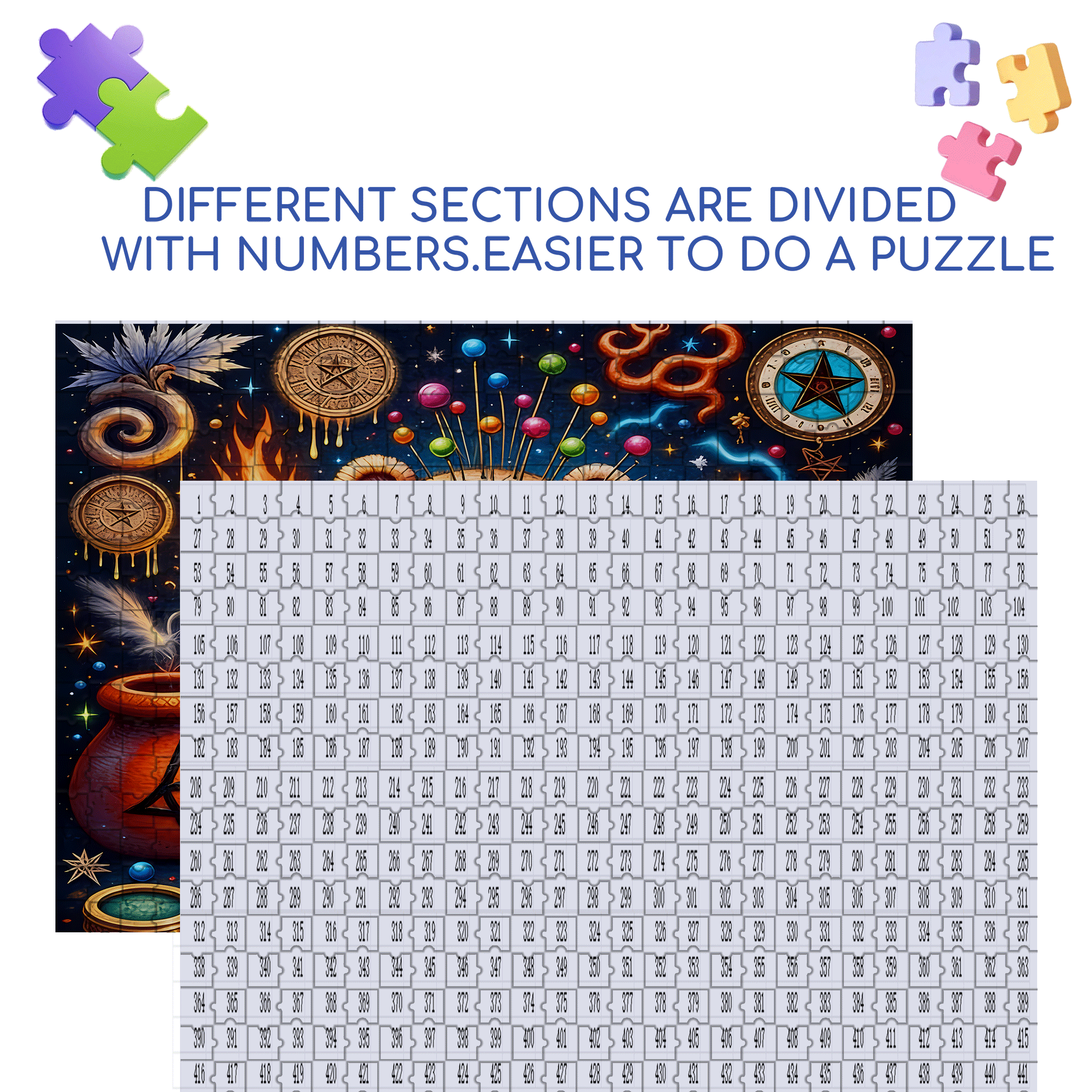 Voodoo Ritual 500pcs/1000pcs Jigsaw Puzzle, Scratch-Resistant, Interactive Family Game & Brain-Boosting DIY Decor, Perfect for Halloween, Christmas & New Year Gifts, Family Puzzle Game