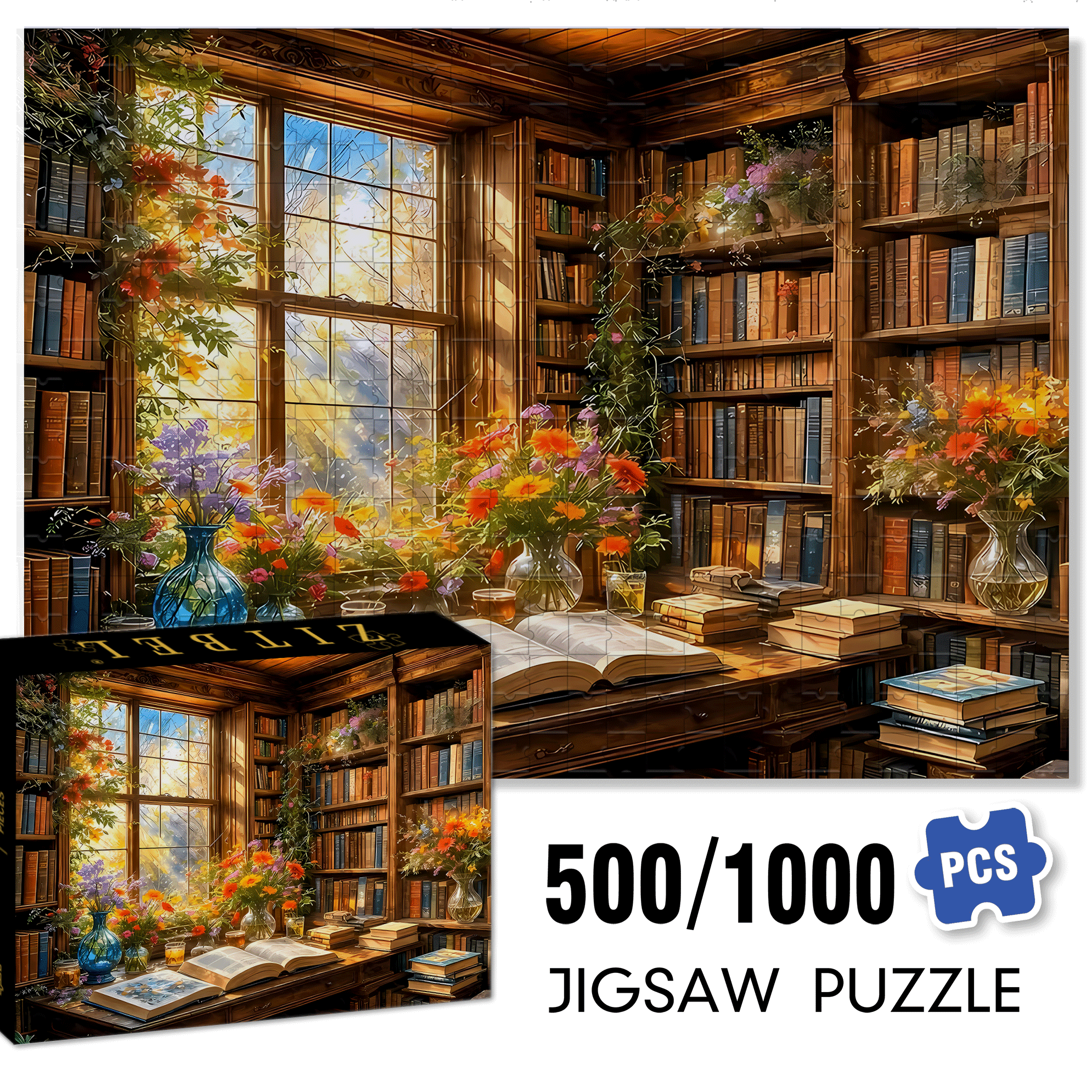 Warm Afternoon Sunshine 500pcs/1000pcs Jigsaw Puzzle, Scratch-Resistant, Interactive Family Game & Brain-Boosting DIY Decor, Perfect for Halloween, Christmas & New Year Gifts, Family Puzzle Game