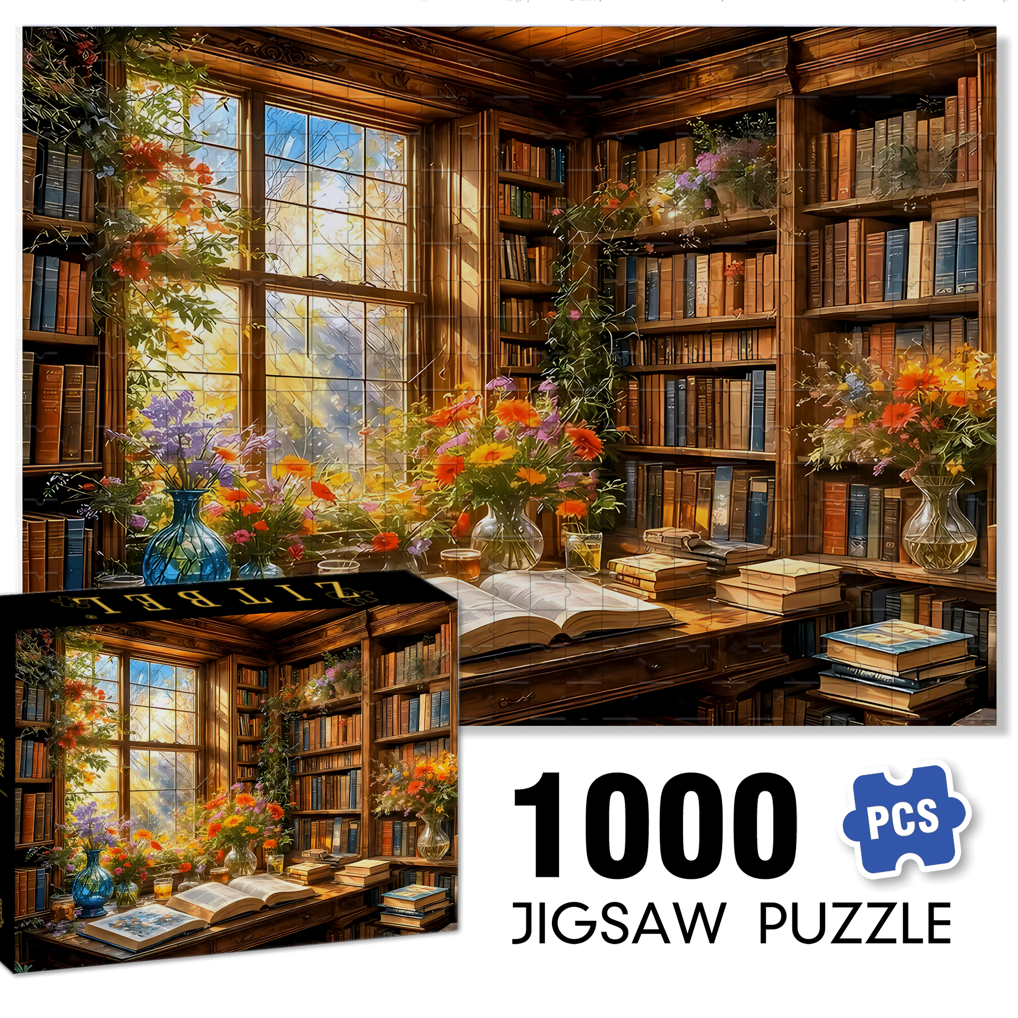 Warm Afternoon Sunshine 500pcs/1000pcs Jigsaw Puzzle, Scratch-Resistant, Interactive Family Game & Brain-Boosting DIY Decor, Perfect for Halloween, Christmas & New Year Gifts, Family Puzzle Game