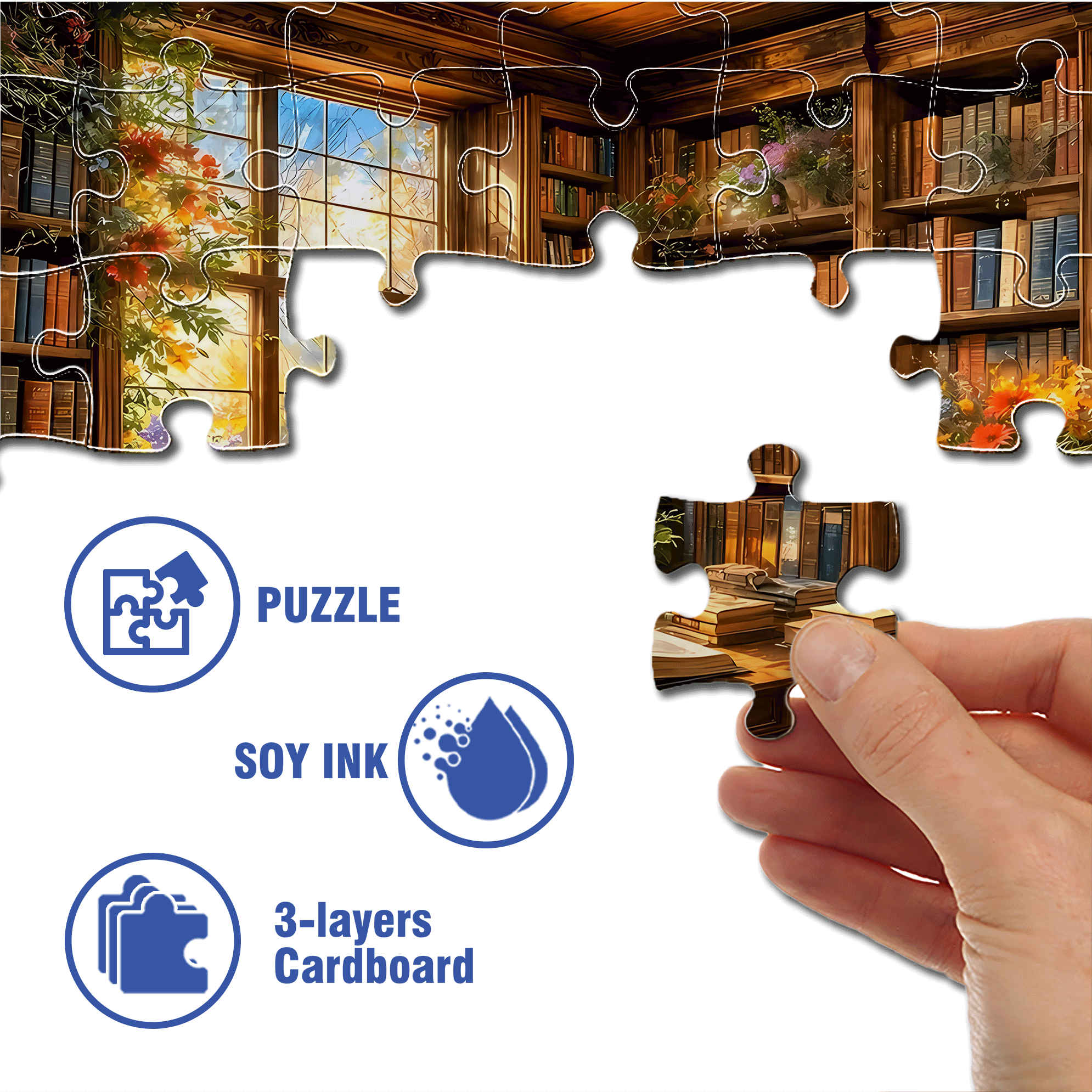 Warm Afternoon Sunshine 500pcs/1000pcs Jigsaw Puzzle, Scratch-Resistant, Interactive Family Game & Brain-Boosting DIY Decor, Perfect for Halloween, Christmas & New Year Gifts, Family Puzzle Game